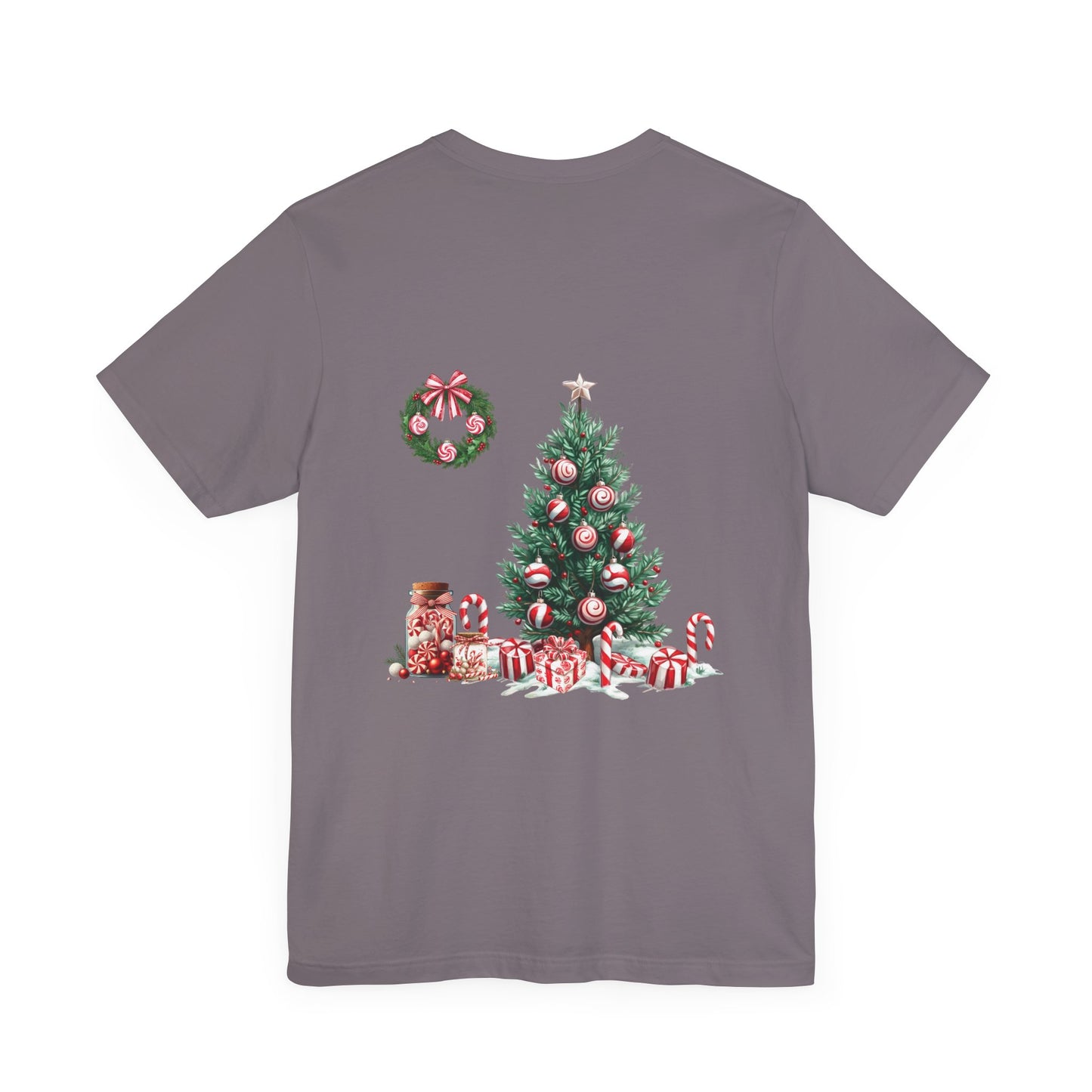 Peppermint Christmas, Unisex Jersey Short Sleeve Tee ( No sleeve design)