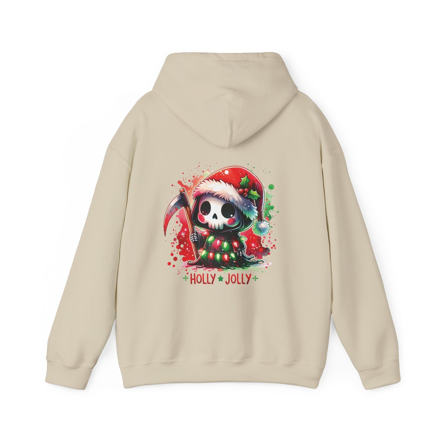 Holly jolly, Unisex Heavy Blend™ Hooded Sweatshirt (no side arm design)