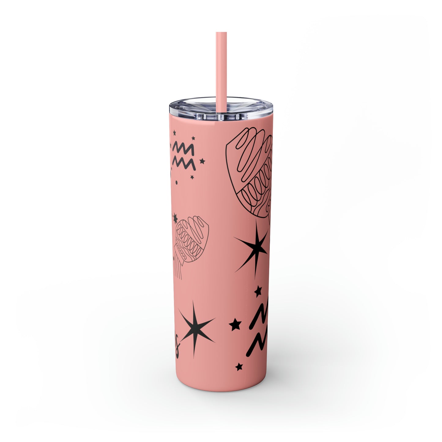 Aquarius, Skinny Tumbler with Straw, 20oz