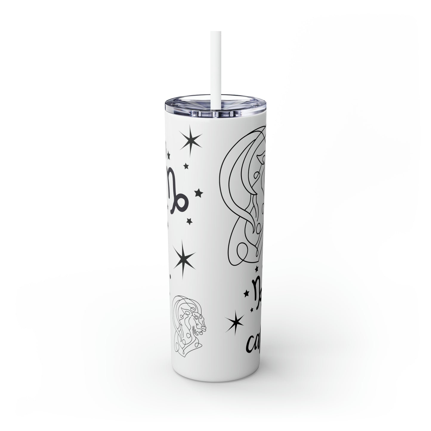 Capricorn Skinny Tumbler with Straw, 20oz