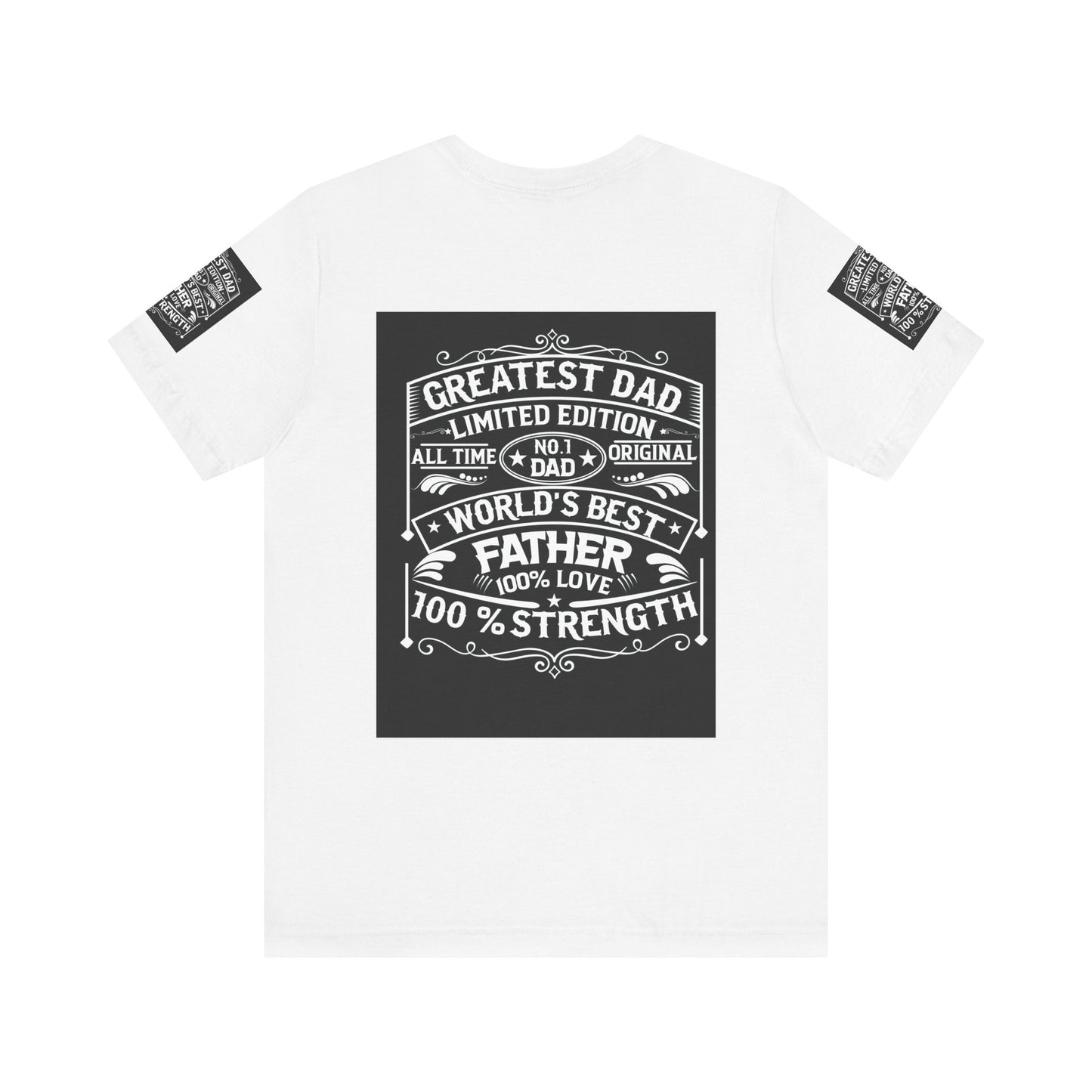 Greatest dad,  Unisex Jersey Short Sleeve Tee (Sleeve design)