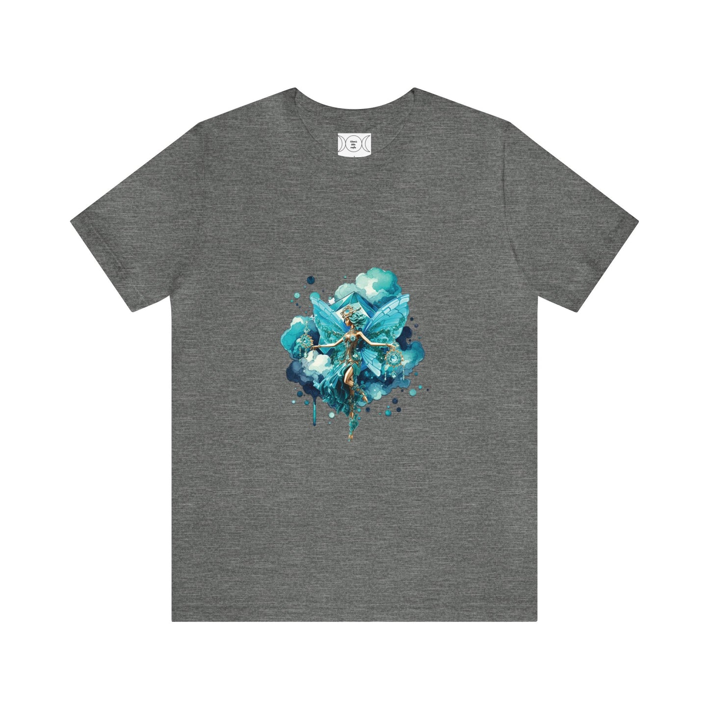 March aquamarine fairy, Unisex Jersey Short Sleeve Tee  no arm design