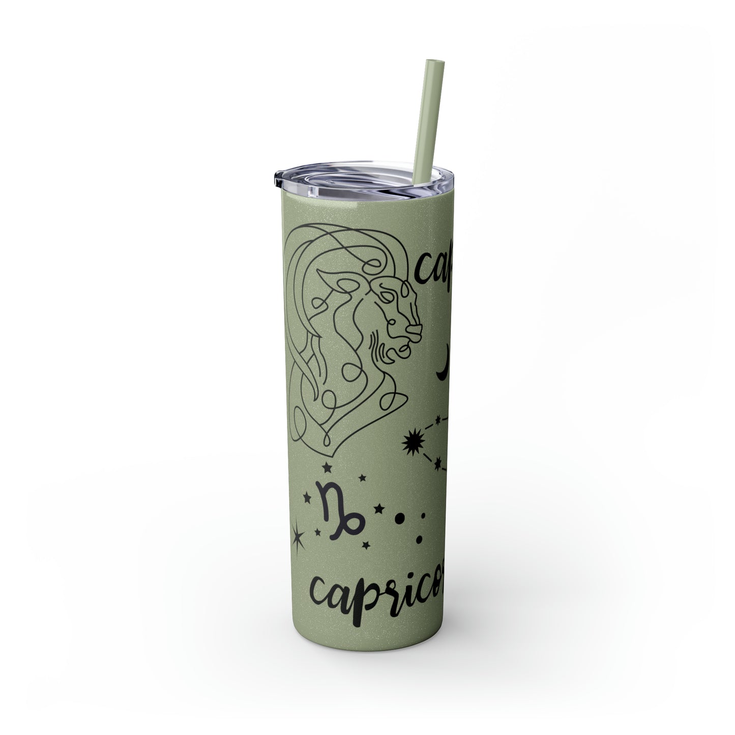 Capricorn Skinny Tumbler with Straw, 20oz