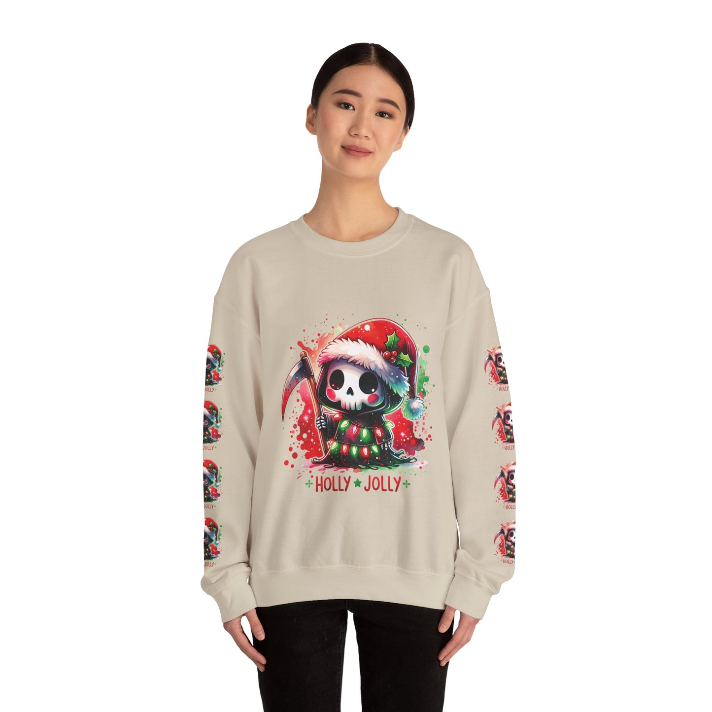 Holly jolly, ™ Crewneck Sweatshirt ( sleeve design )