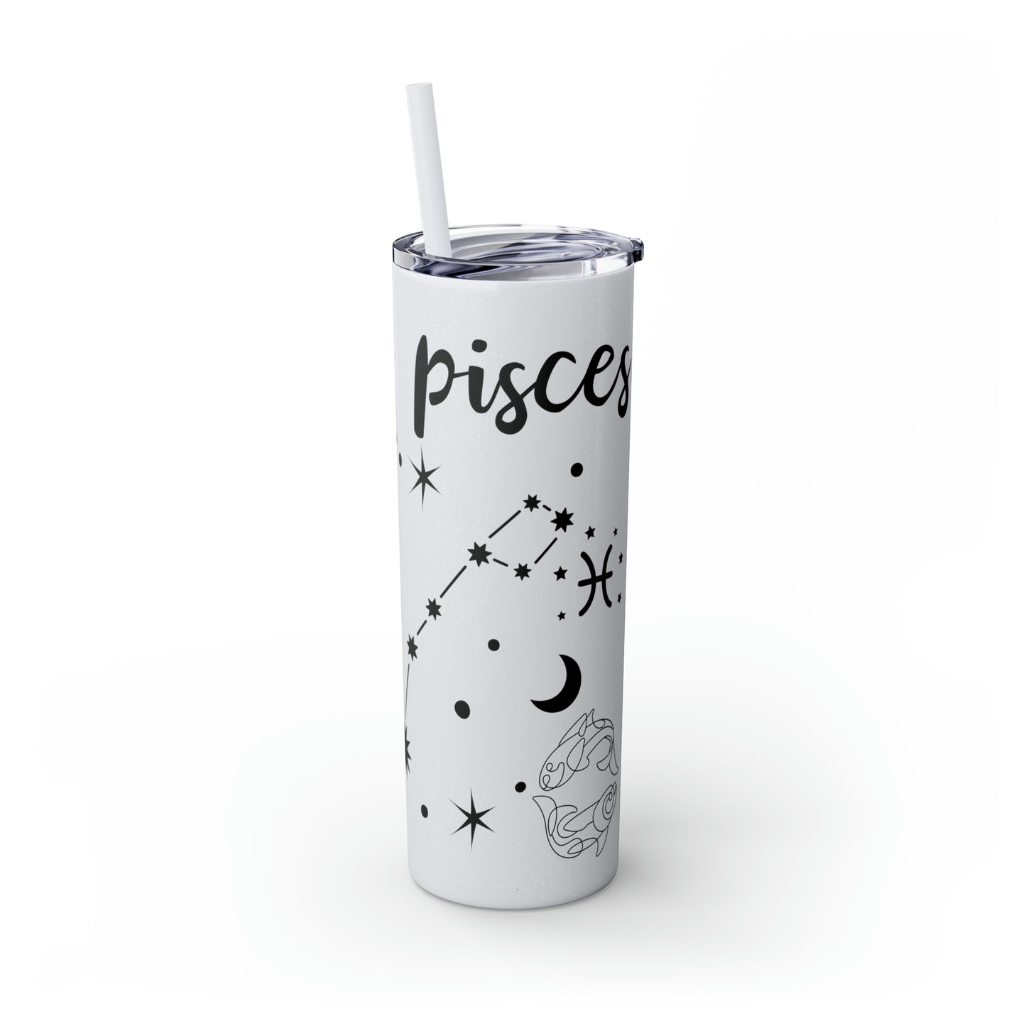 Pisces , Skinny Tumbler with Straw, 20oz