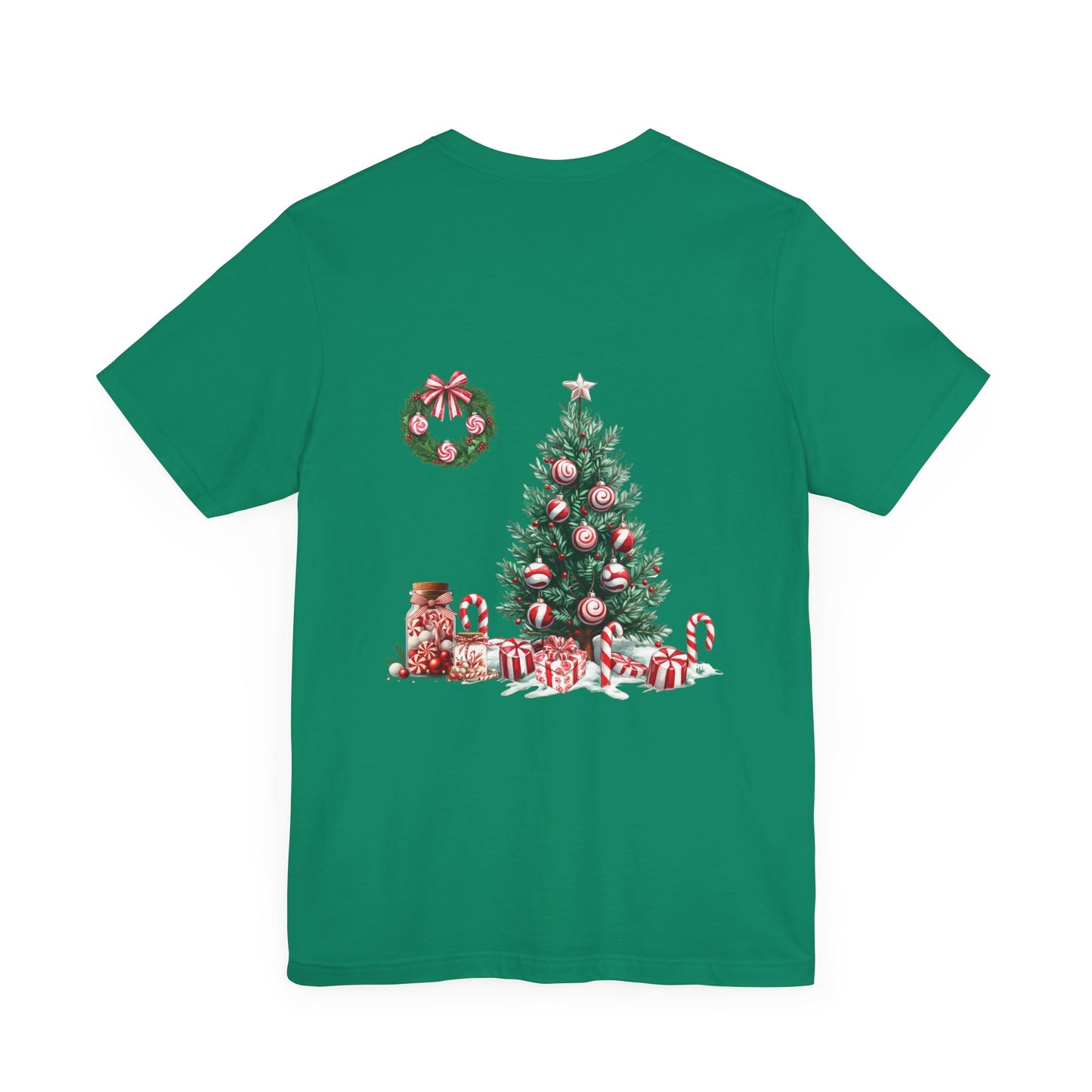 Peppermint Christmas, Unisex Jersey Short Sleeve Tee ( No sleeve design)