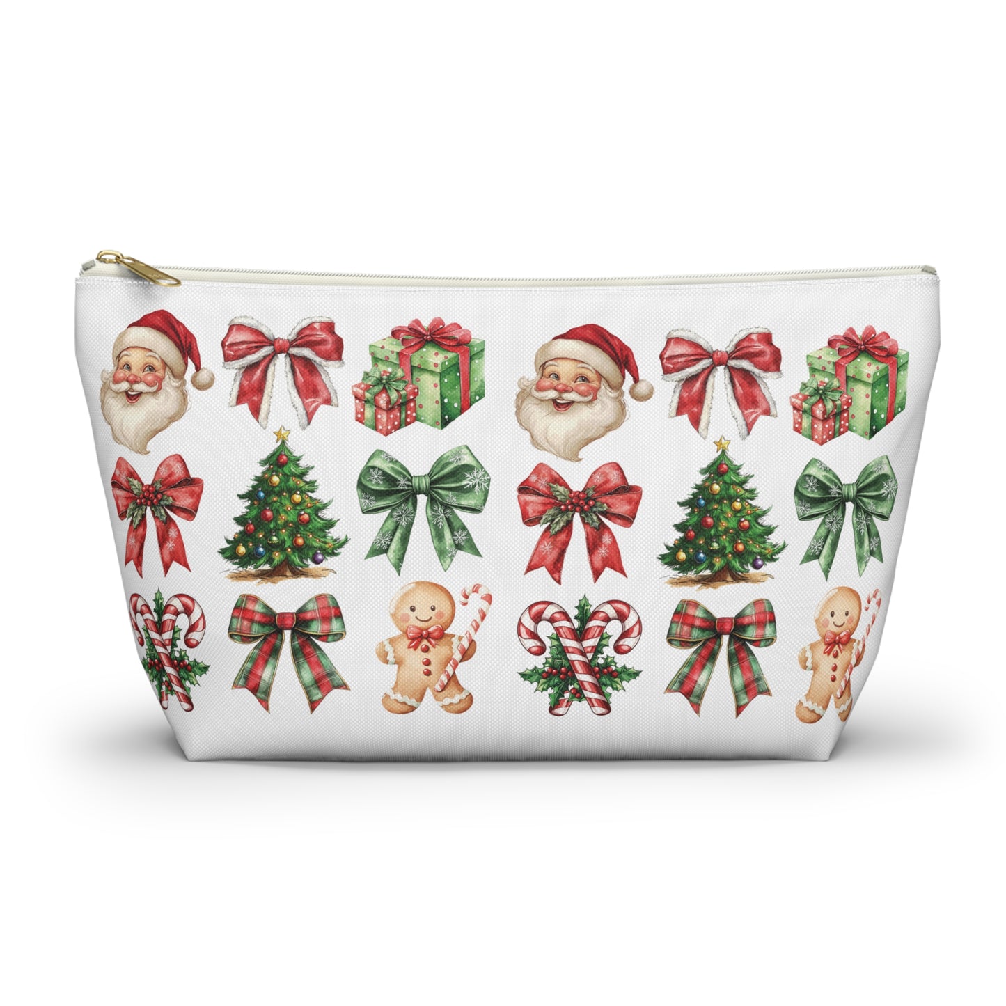 Christmas Football and bows,  Accessory Pouch w T-bottoms