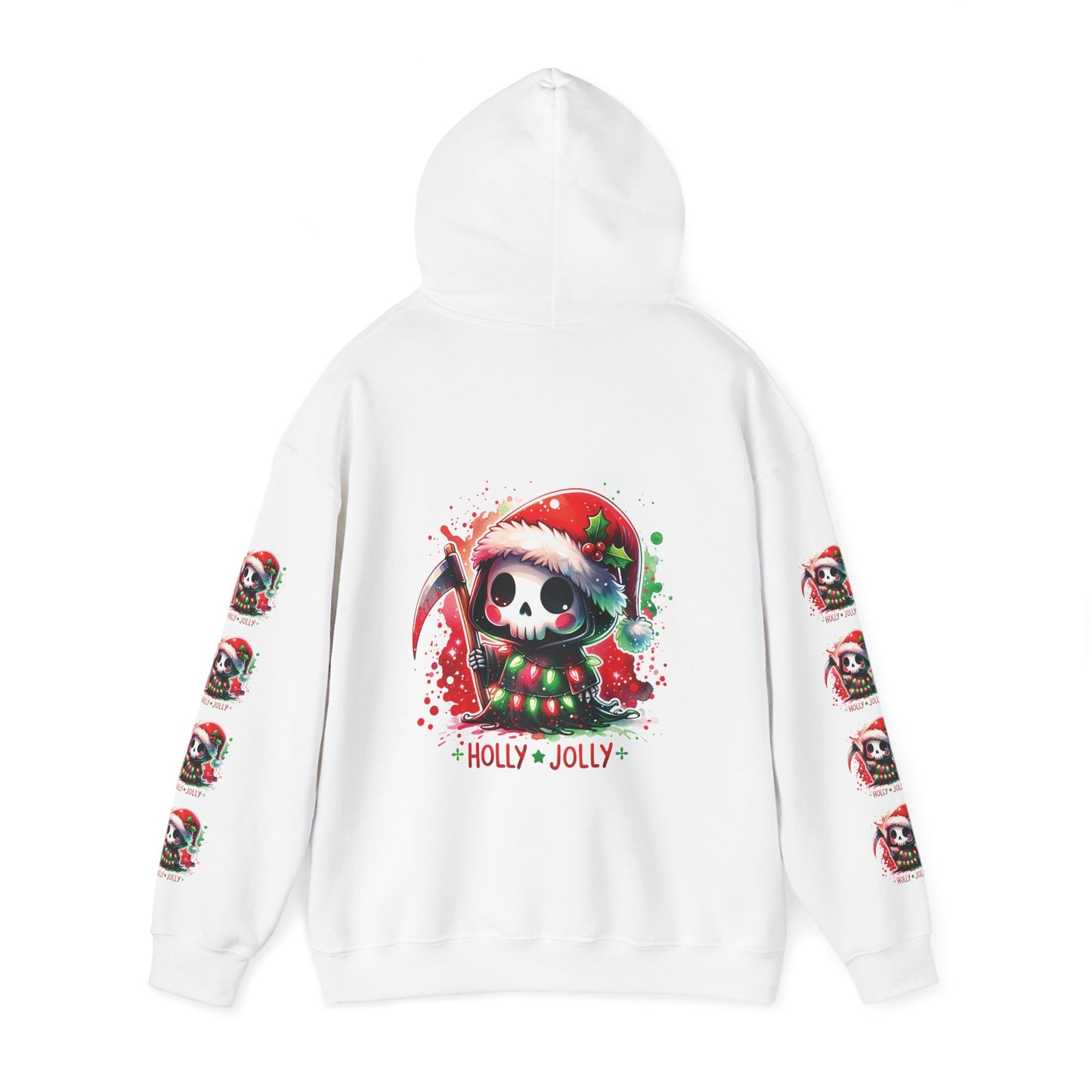 Holly jolly, Unisex Heavy Blend™ Hooded Sweatshirt (no side arm design)