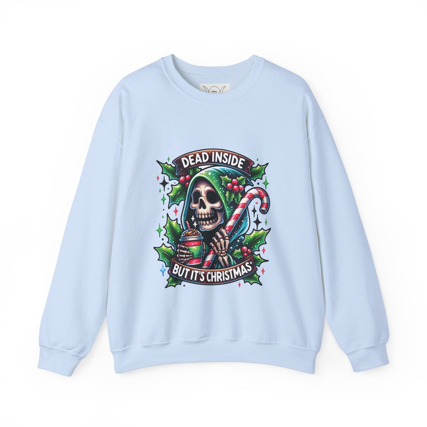 Dead inside but it’s Christmas, ™ Crewneck Sweatshirt ( sleeve design )