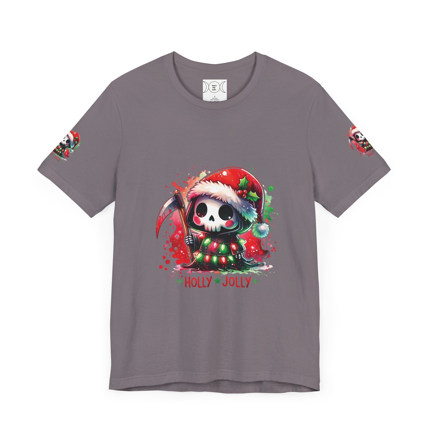 Copy of Holly jolly , Unisex Jersey Short Sleeve Tee ( sleeve design)