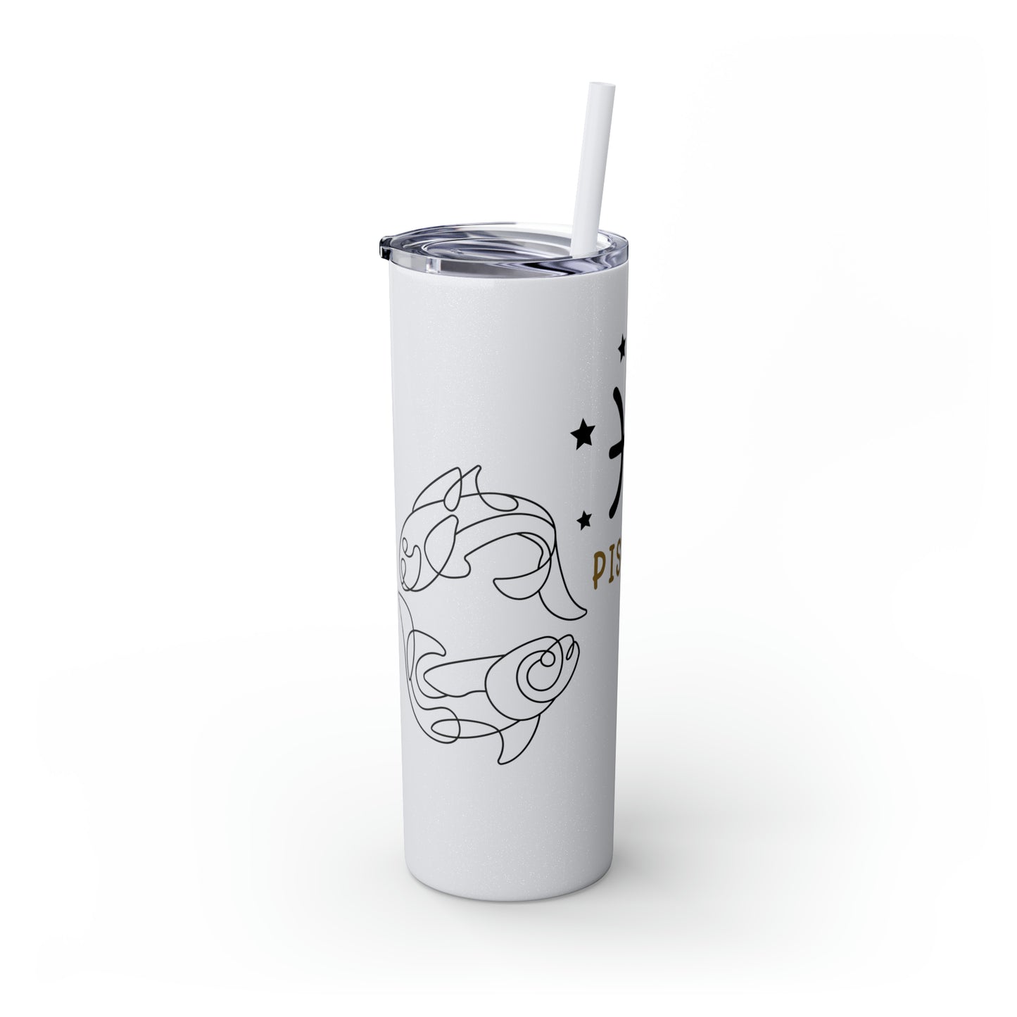 Pisces , Skinny Tumbler with Straw, 20oz