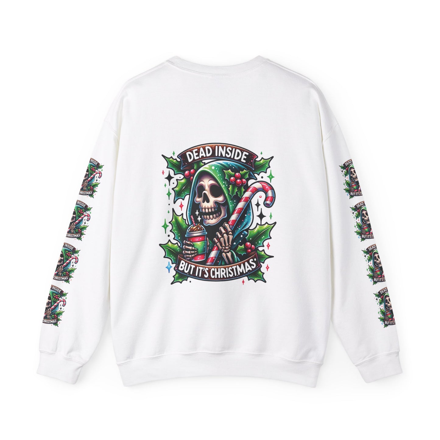 Dead inside but it’s Christmas, ™ Crewneck Sweatshirt ( sleeve design )