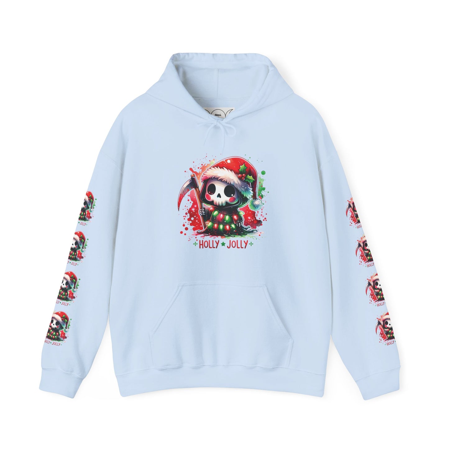 Holly jolly, Unisex Heavy Blend™ Hooded Sweatshirt (no side arm design)