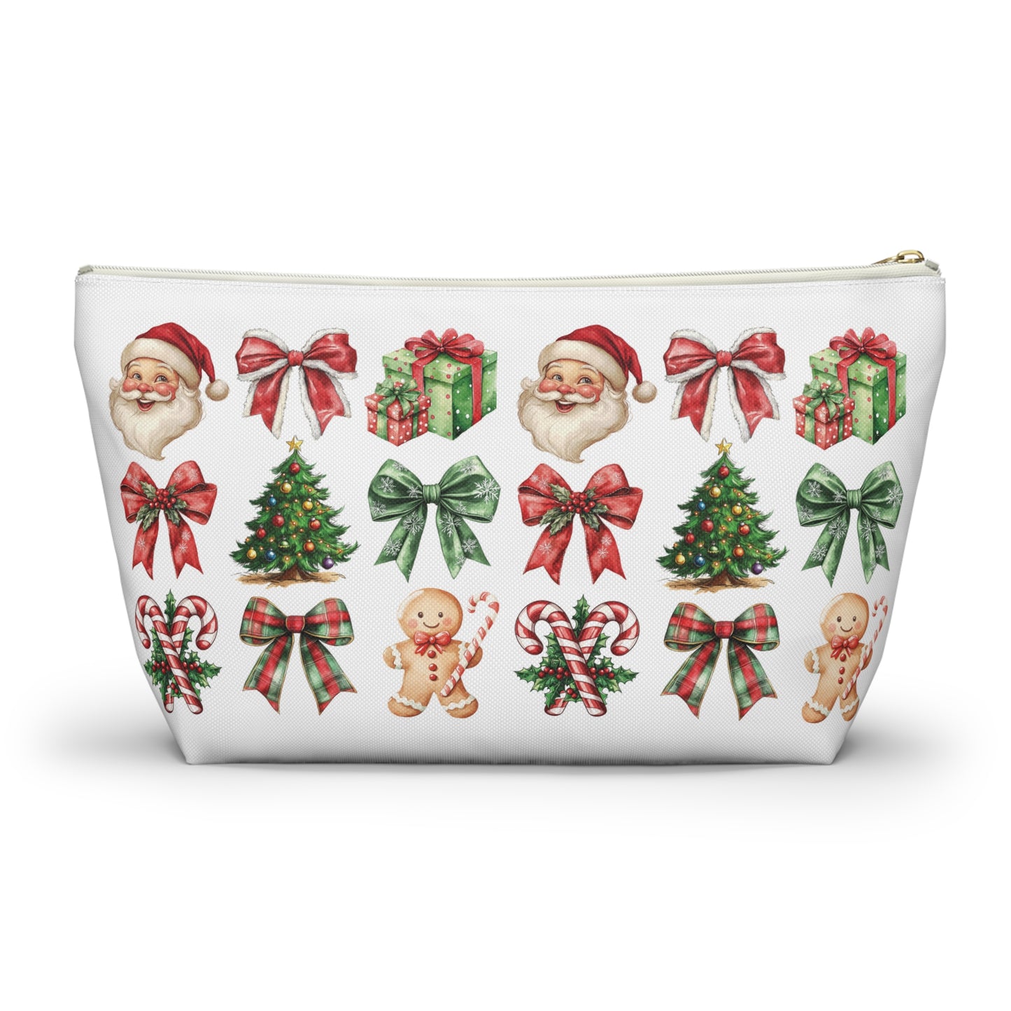 Christmas Football and bows,  Accessory Pouch w T-bottoms