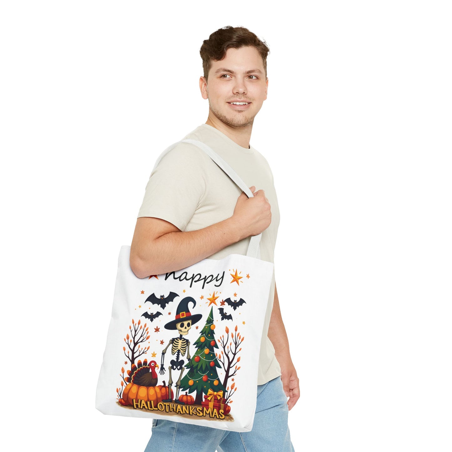 Happy hellothanksmas, Tote Bag (AOP)