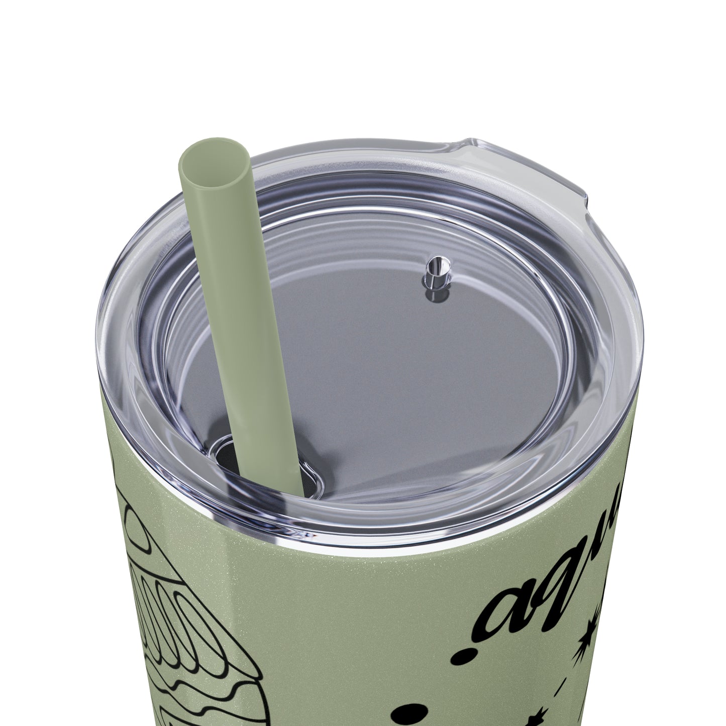 Aquarius, Skinny Tumbler with Straw, 20oz