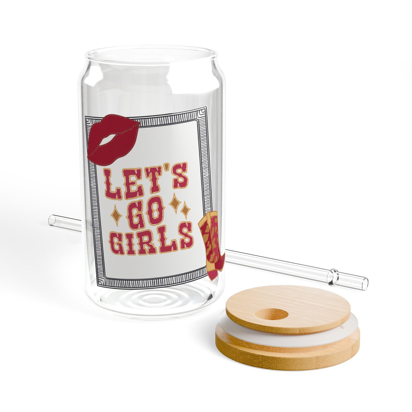 Let’s go girls, Sipper Glass, 16oz