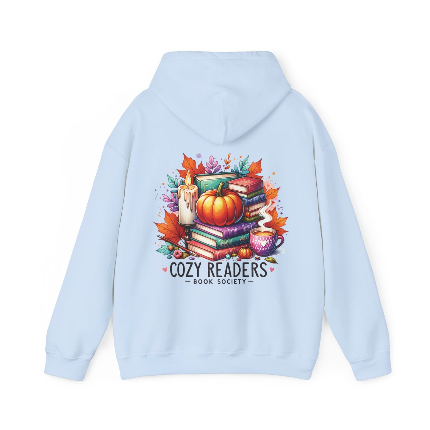 Cozy reader book society,  Unisex Heavy Blend™ Hooded Sweatshirt (no side arm design)