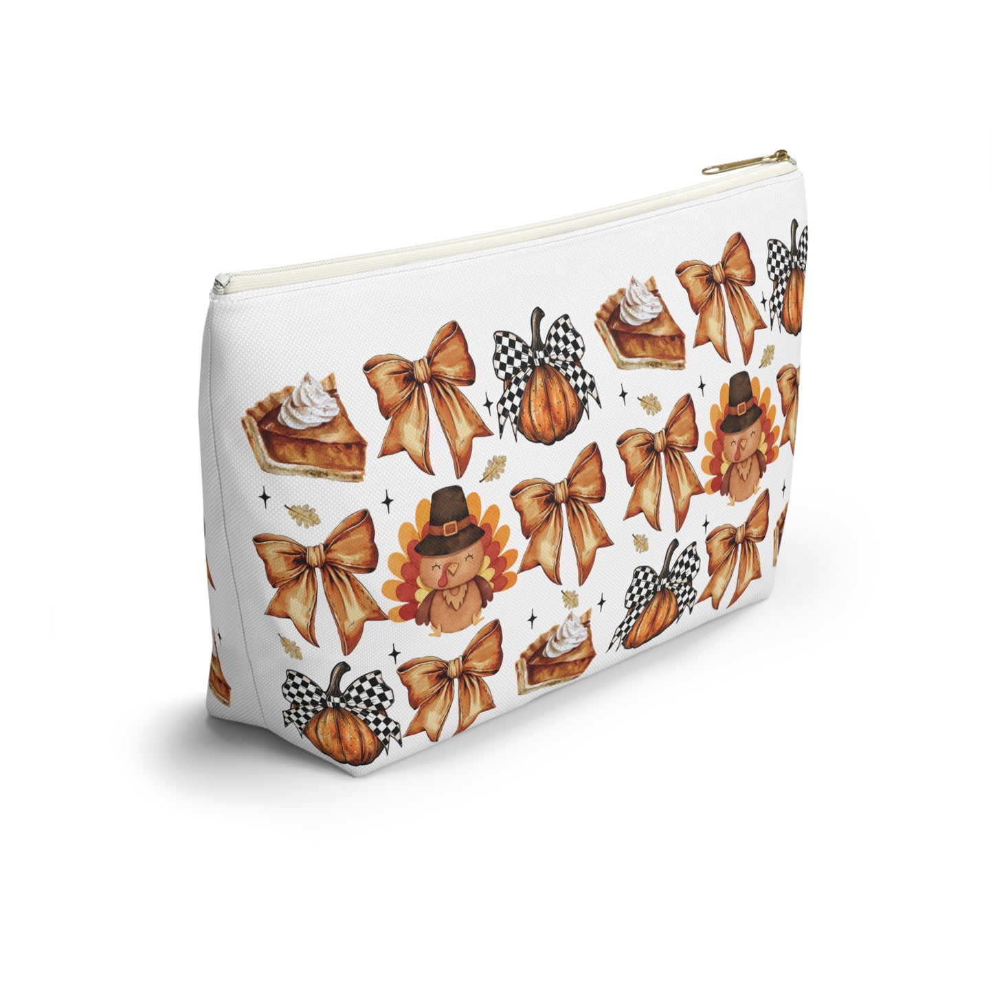 Thanksgiving and bows,  Accessory Pouch w T-bottoms