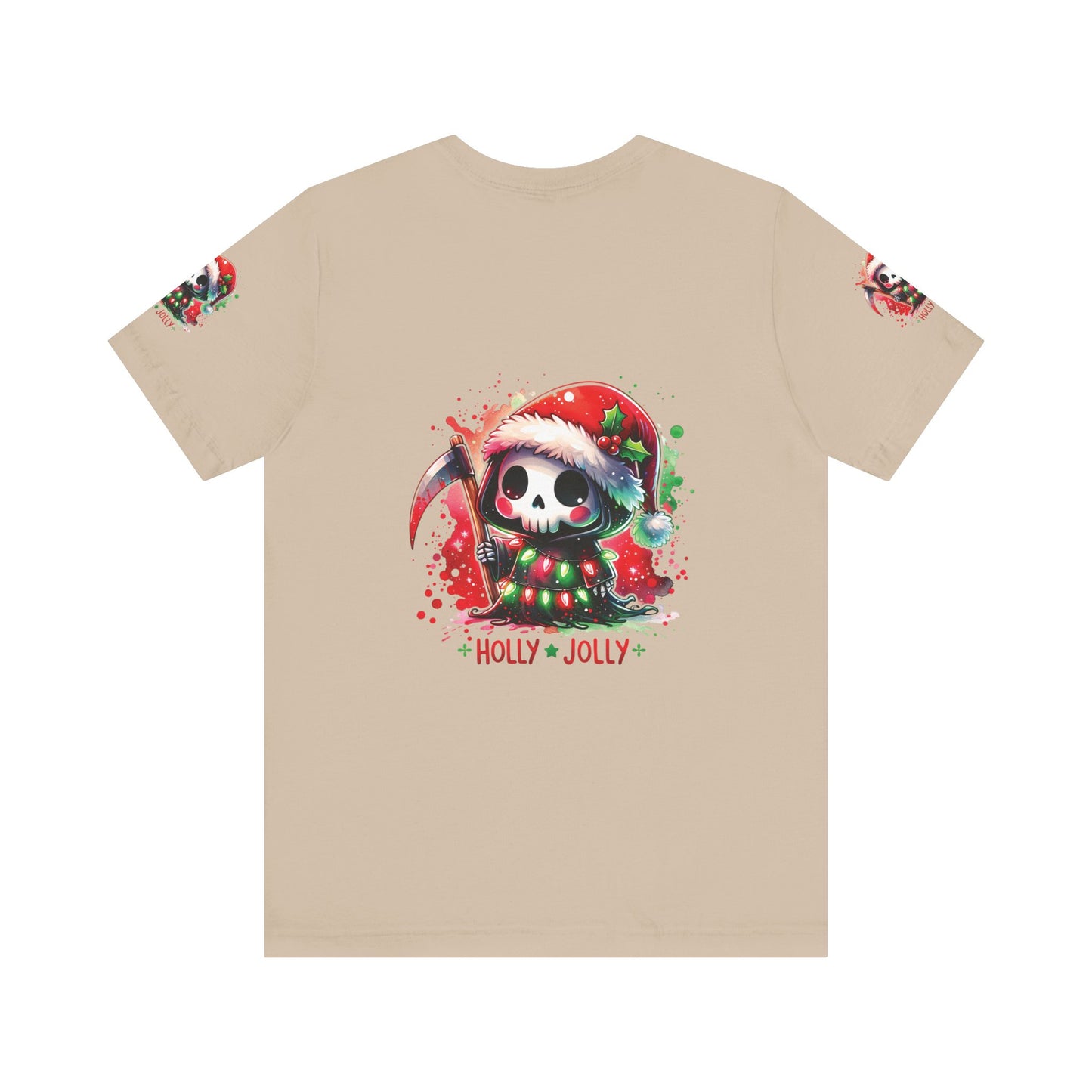 Copy of Holly jolly , Unisex Jersey Short Sleeve Tee ( sleeve design)