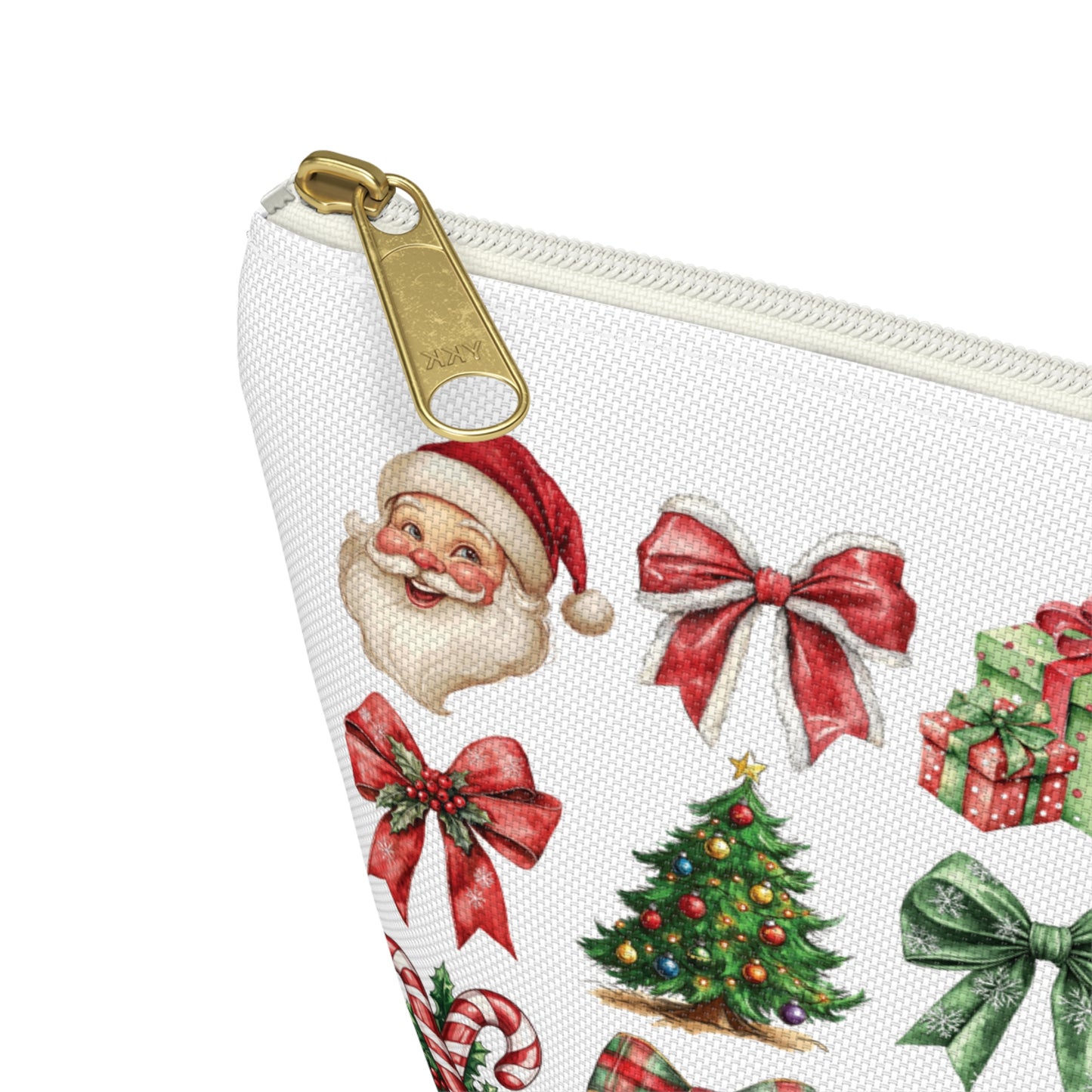 Christmas Football and bows,  Accessory Pouch w T-bottoms