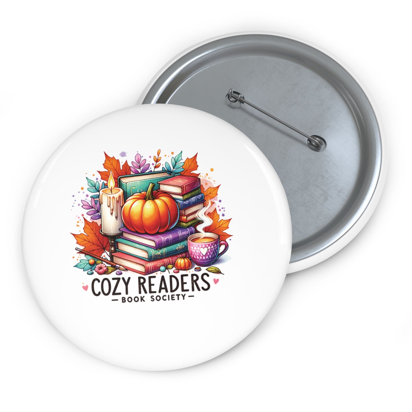 Cozy readers book society, Custom Pin Buttons