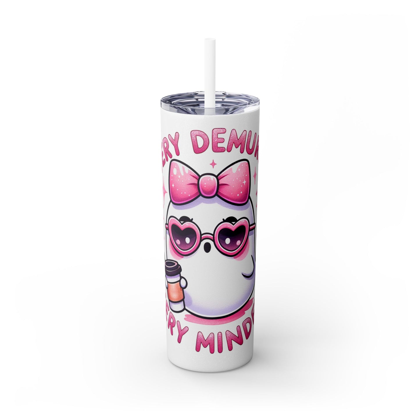 Very demure, Skinny Tumbler with Straw, 20oz