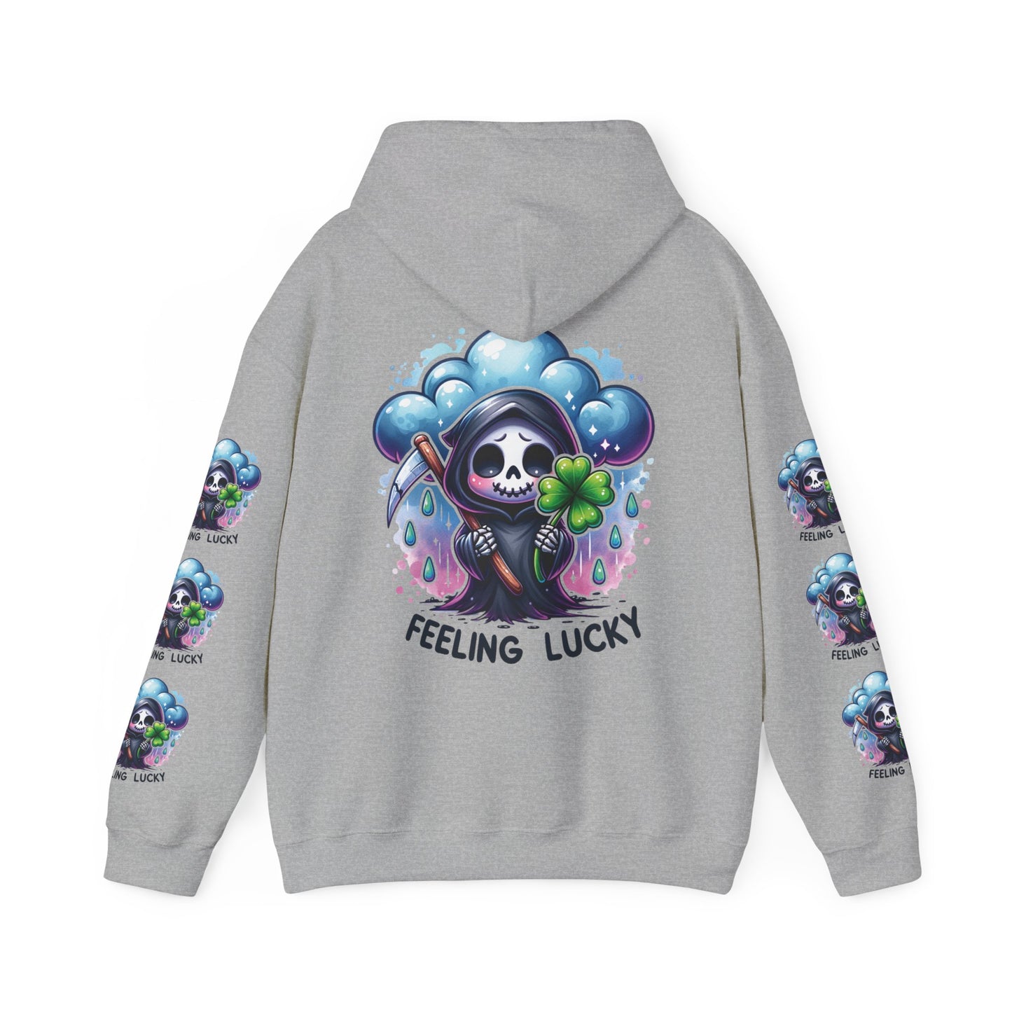 Feeling lucky,  Unisex Heavy Blend™ Hooded Sweatshirt (side arm design)