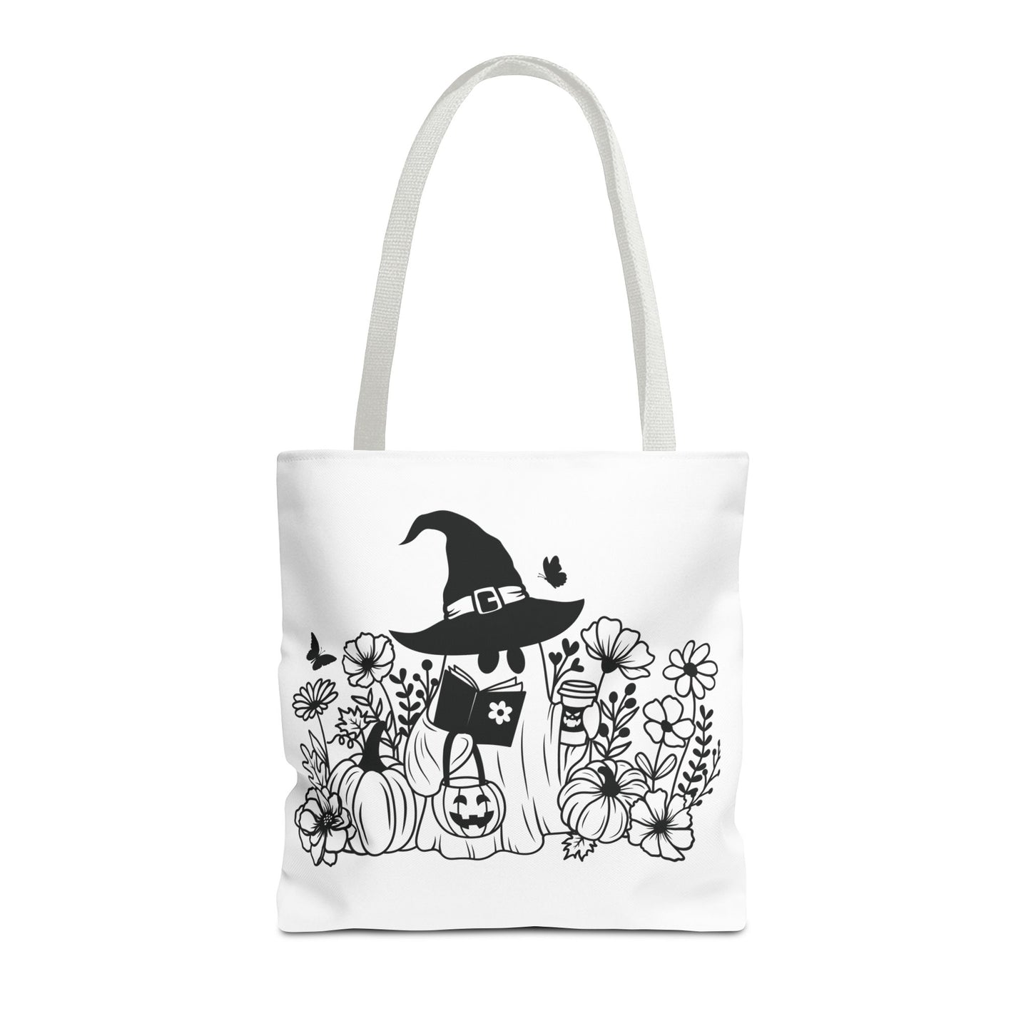 Cozy boo reading, Tote Bag (AOP)