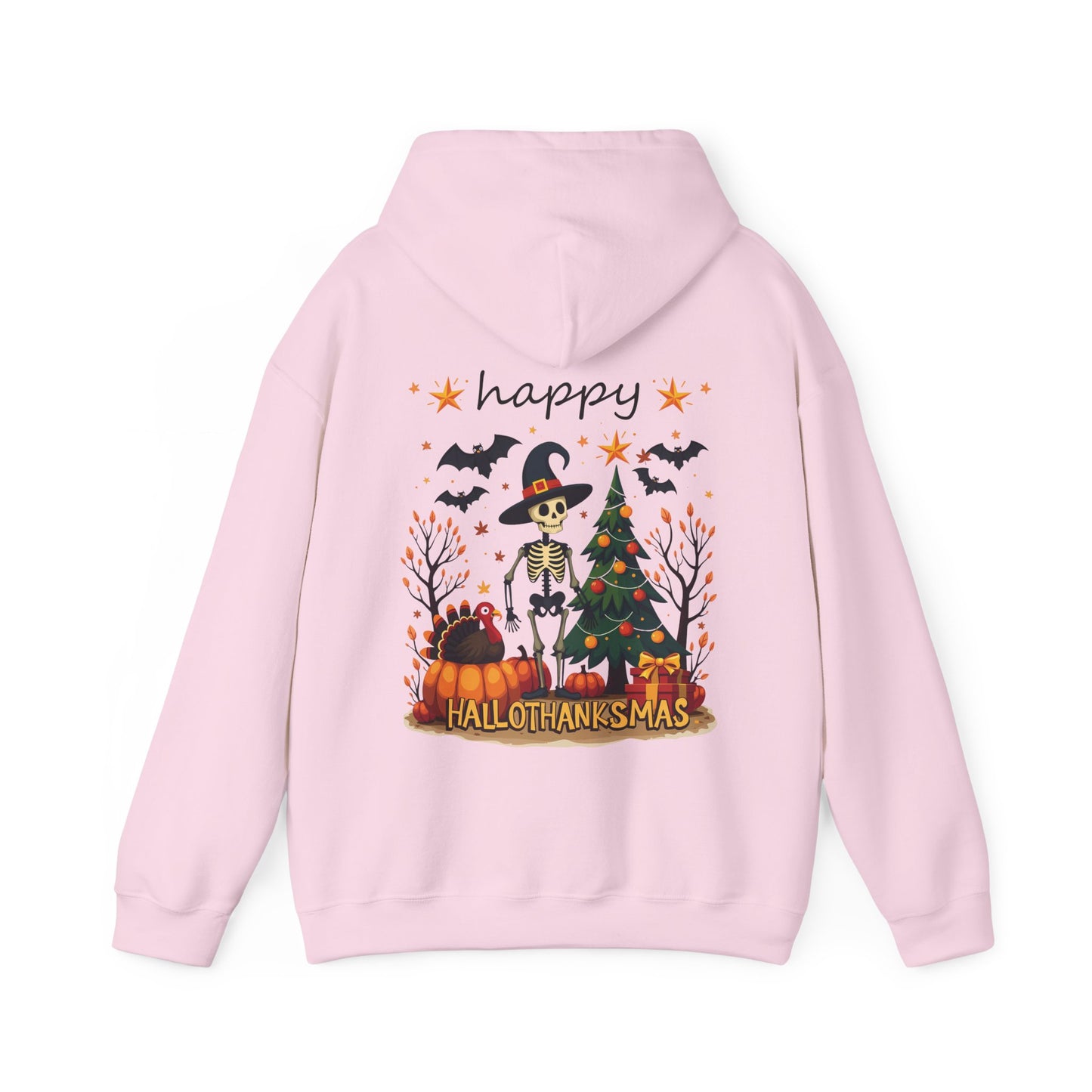 Happy hallothankmas ,  Unisex Heavy Blend™ Hooded Sweatshirt (no side arm design)