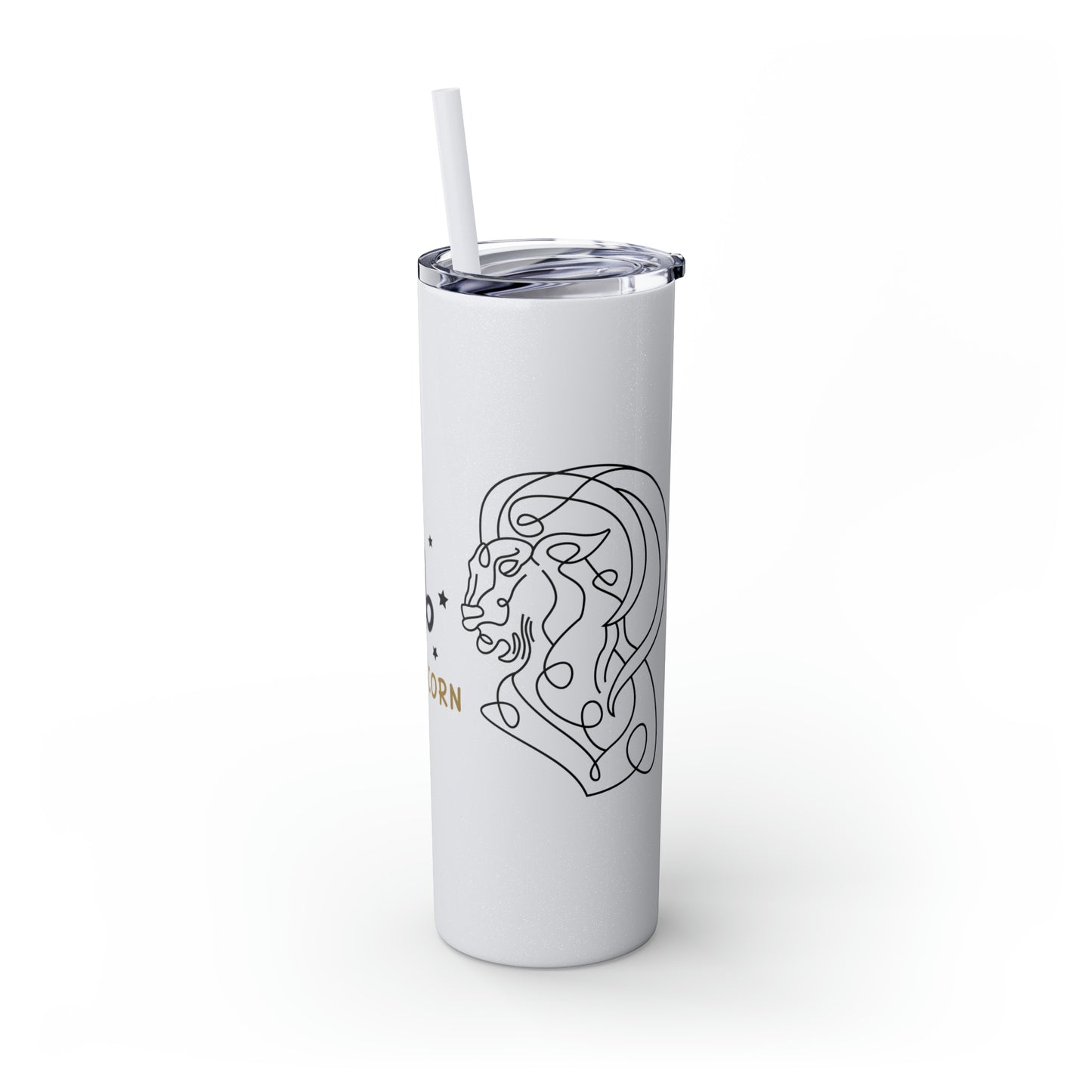 Capricorn Skinny Tumbler with Straw, 20oz