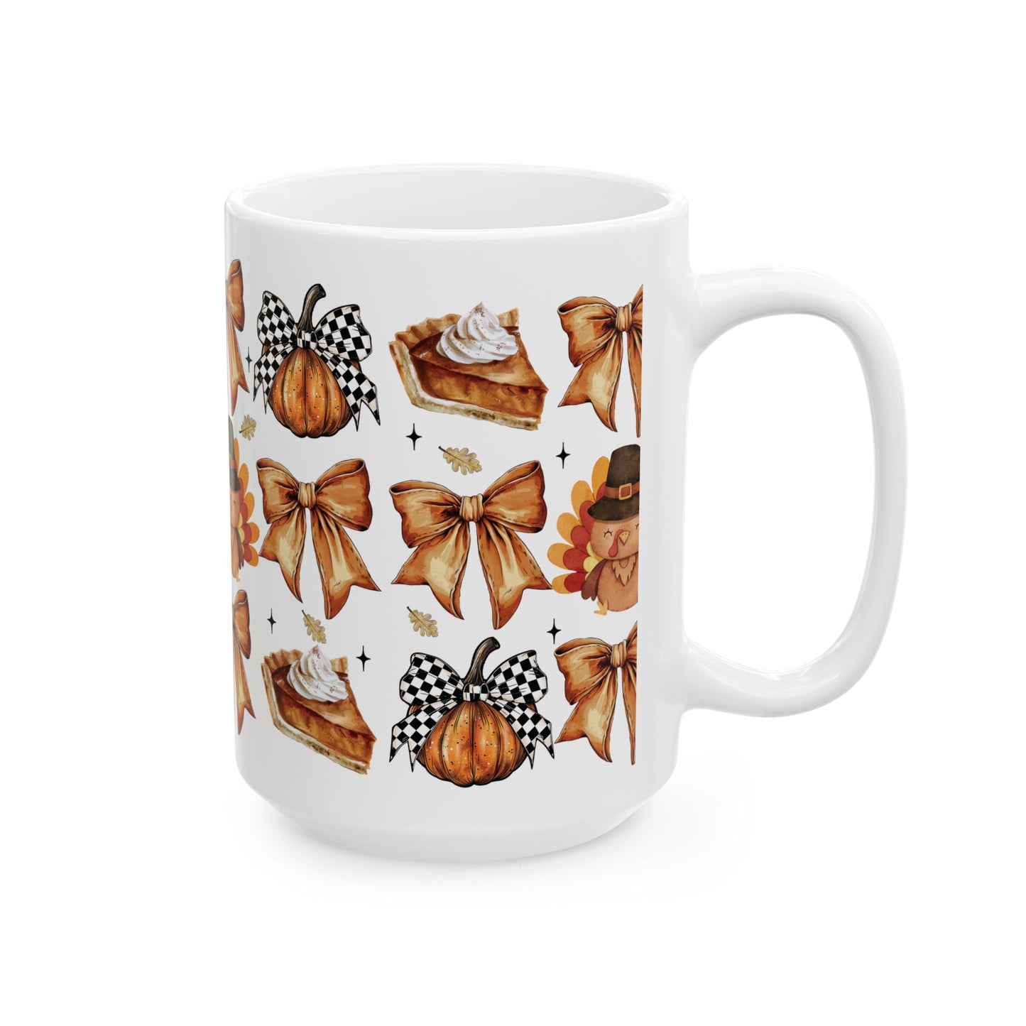 Thanksgiving and bows, Ceramic Mug 11oz & 15 oz