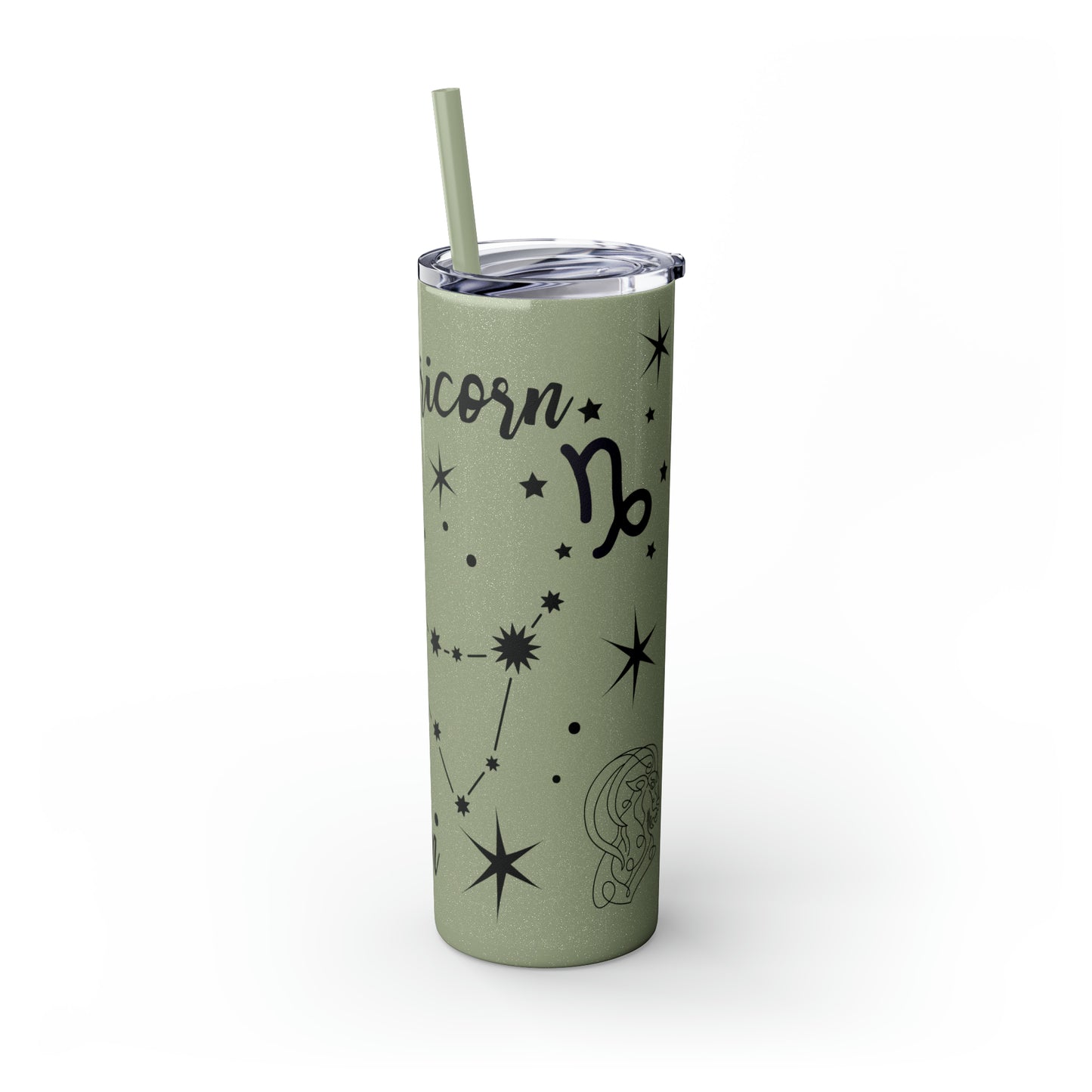 Capricorn Skinny Tumbler with Straw, 20oz