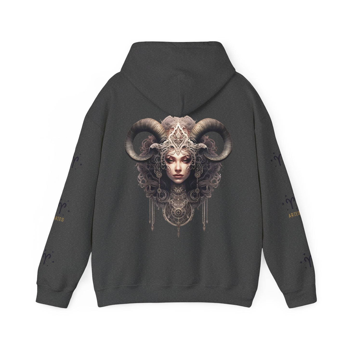 Aries,  Unisex Heavy Blend™ Hooded Sweatshirt (no side arm design)