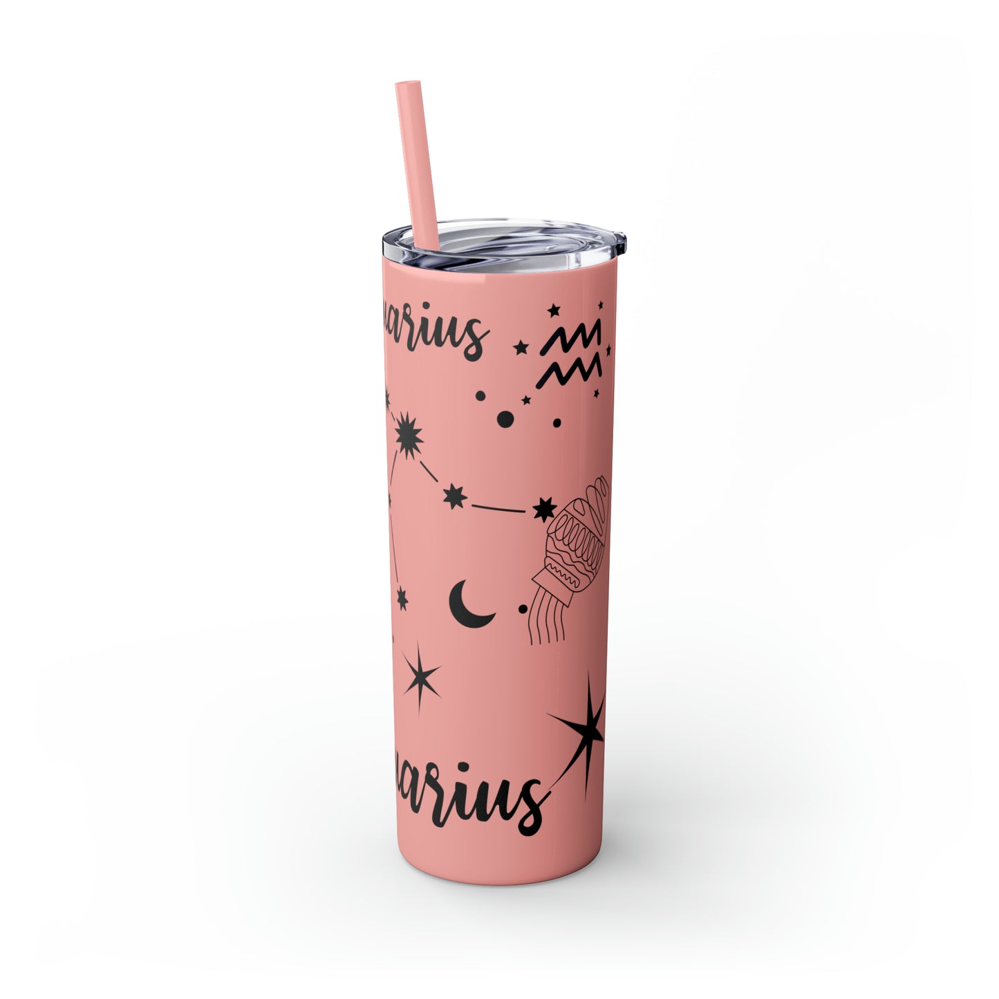 Aquarius, Skinny Tumbler with Straw, 20oz