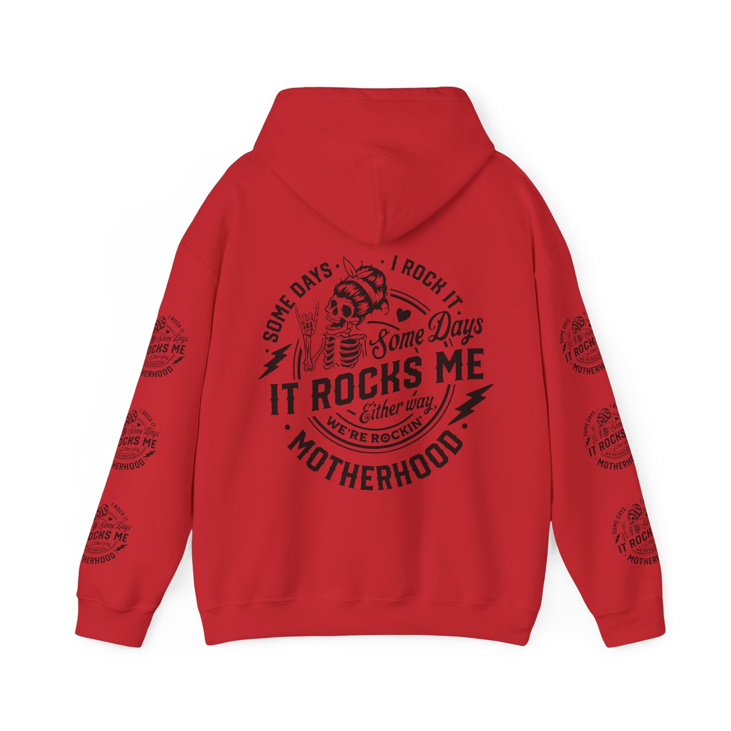 Rocking motherhood ,  Unisex Heavy Blend™ Hooded Sweatshirt (side arm design)