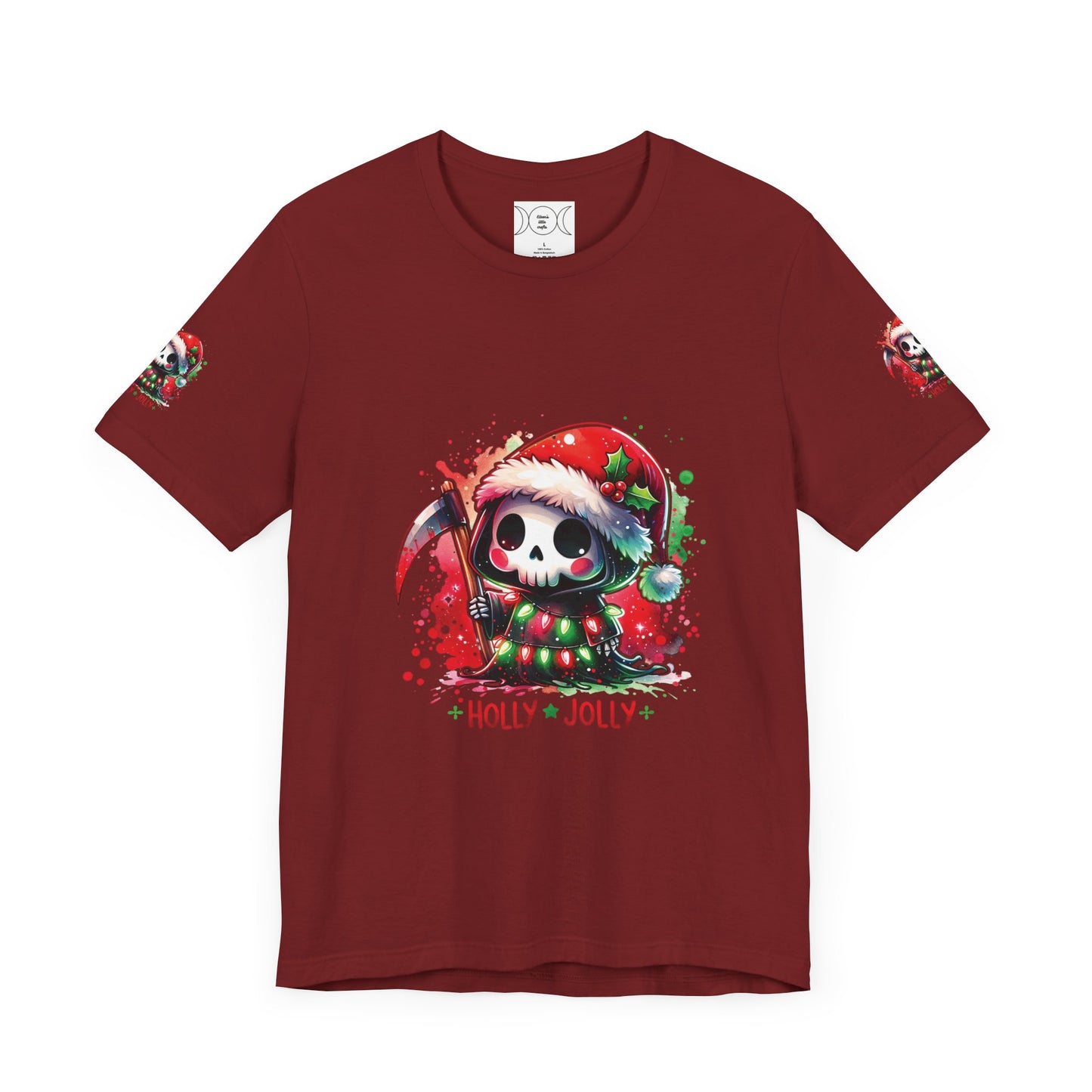 Copy of Holly jolly , Unisex Jersey Short Sleeve Tee ( sleeve design)