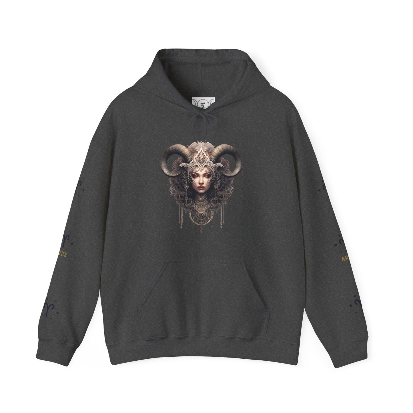 Aries,  Unisex Heavy Blend™ Hooded Sweatshirt (no side arm design)