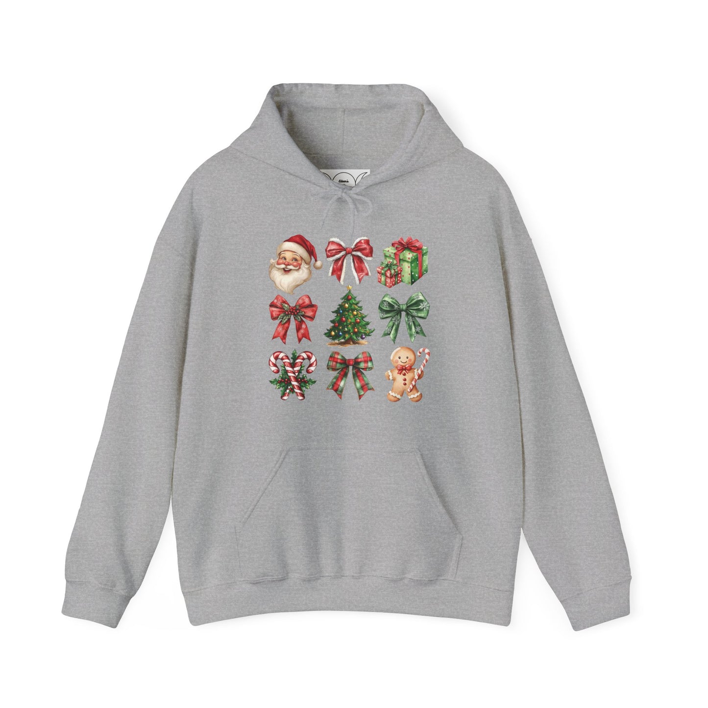 Christmas and bows ,  Unisex Heavy Blend™ Hooded Sweatshirt (no sleeve arm design)