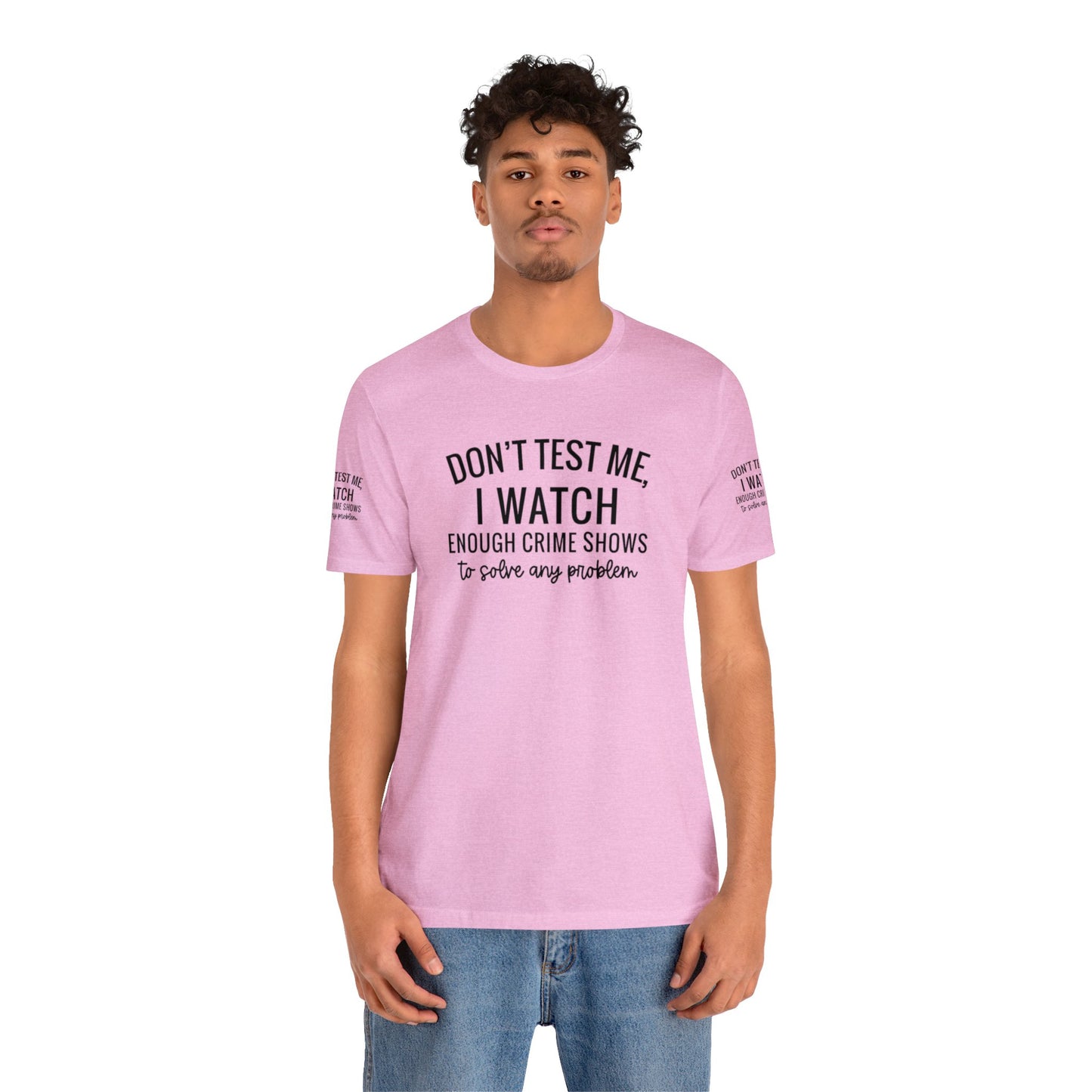 True crime watcher arm design, Unisex Jersey Short Sleeve Tee