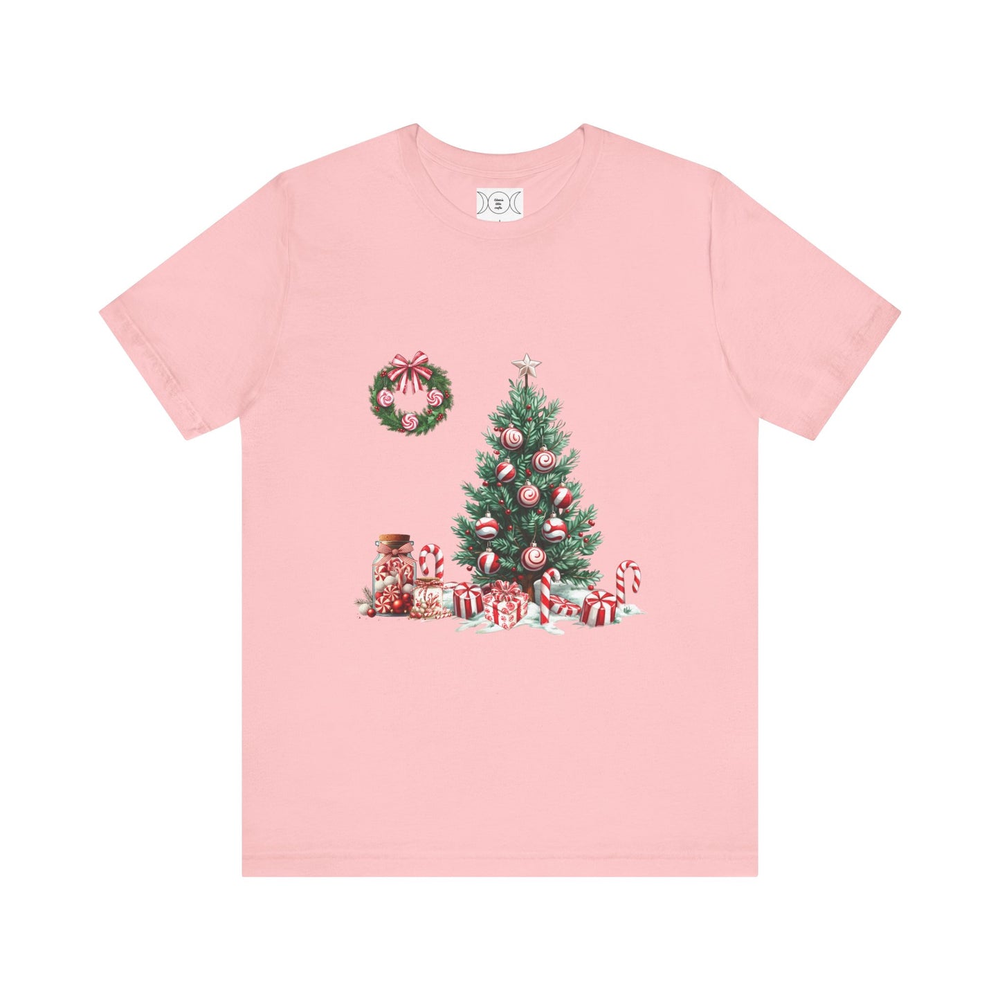 Peppermint Christmas, Unisex Jersey Short Sleeve Tee ( No sleeve design)