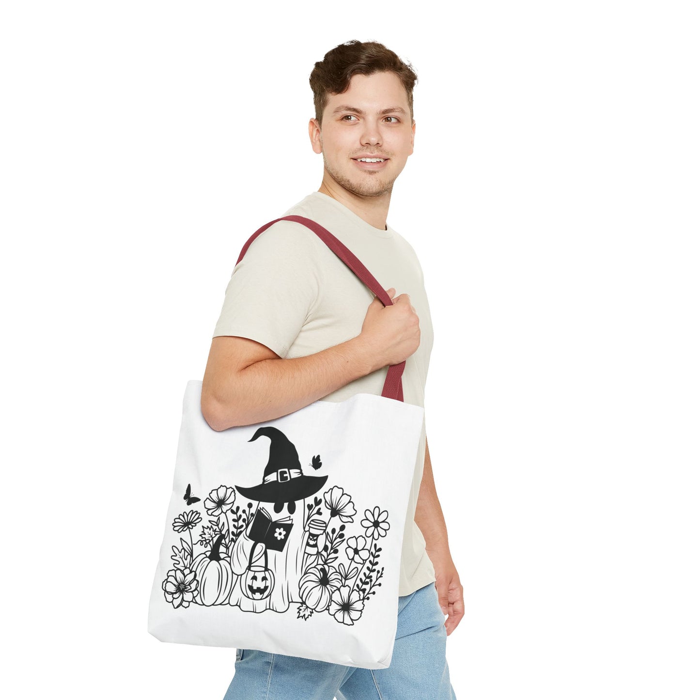 Cozy boo reading, Tote Bag (AOP)