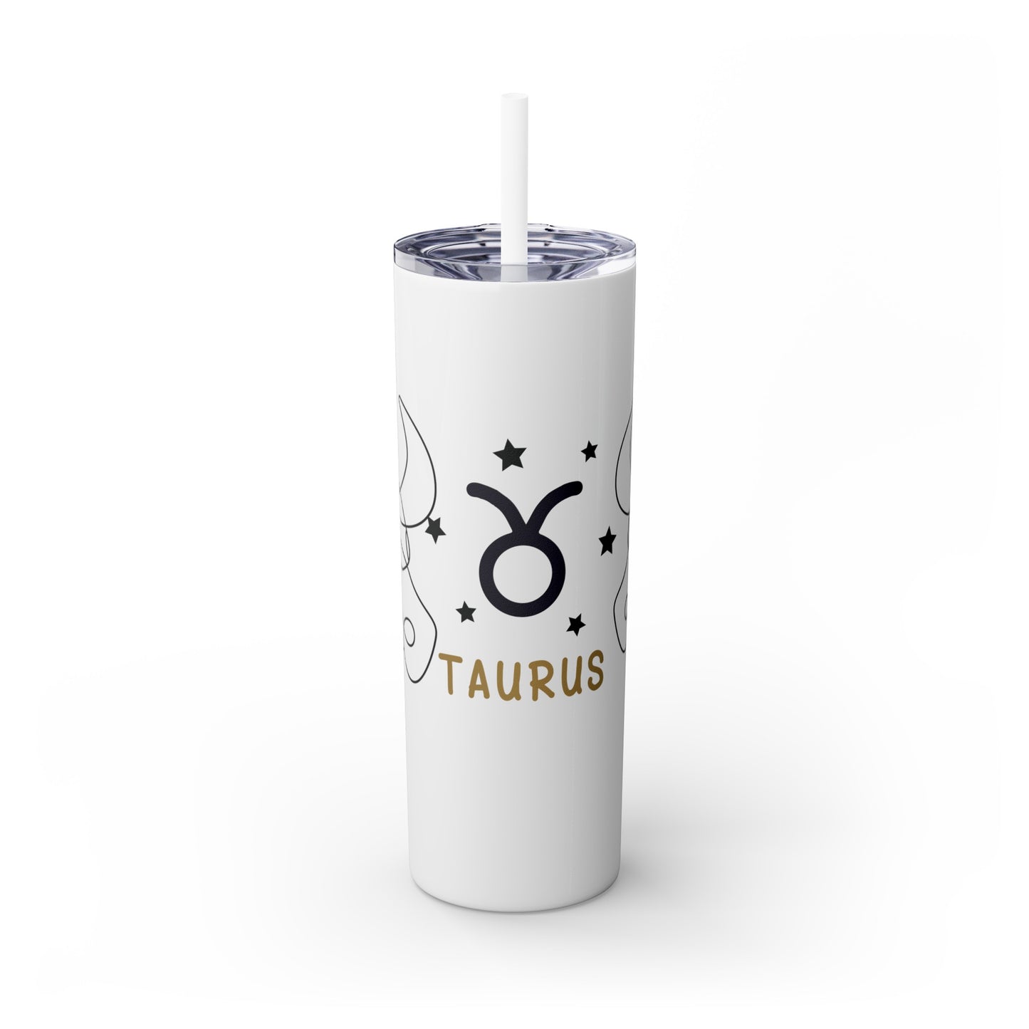 Taurus, Skinny Tumbler with Straw, 20oz