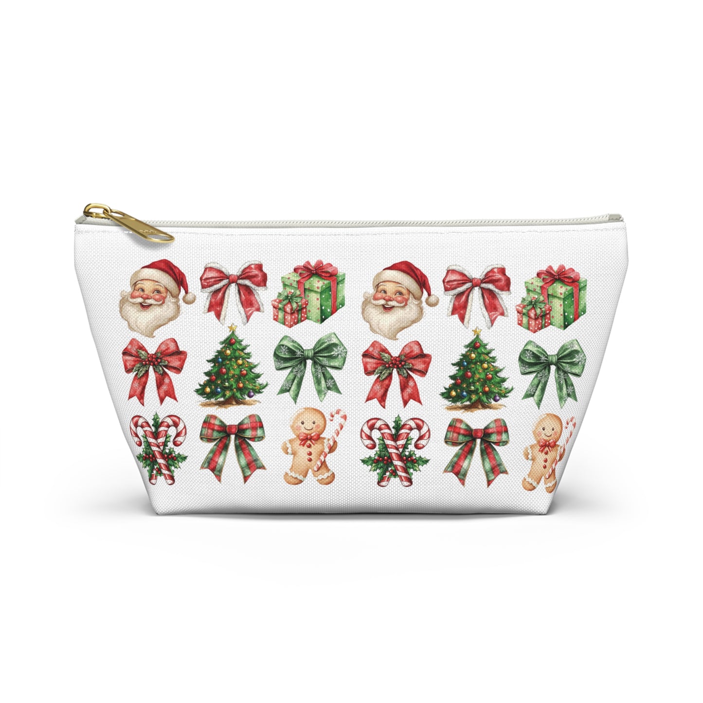 Christmas Football and bows,  Accessory Pouch w T-bottoms