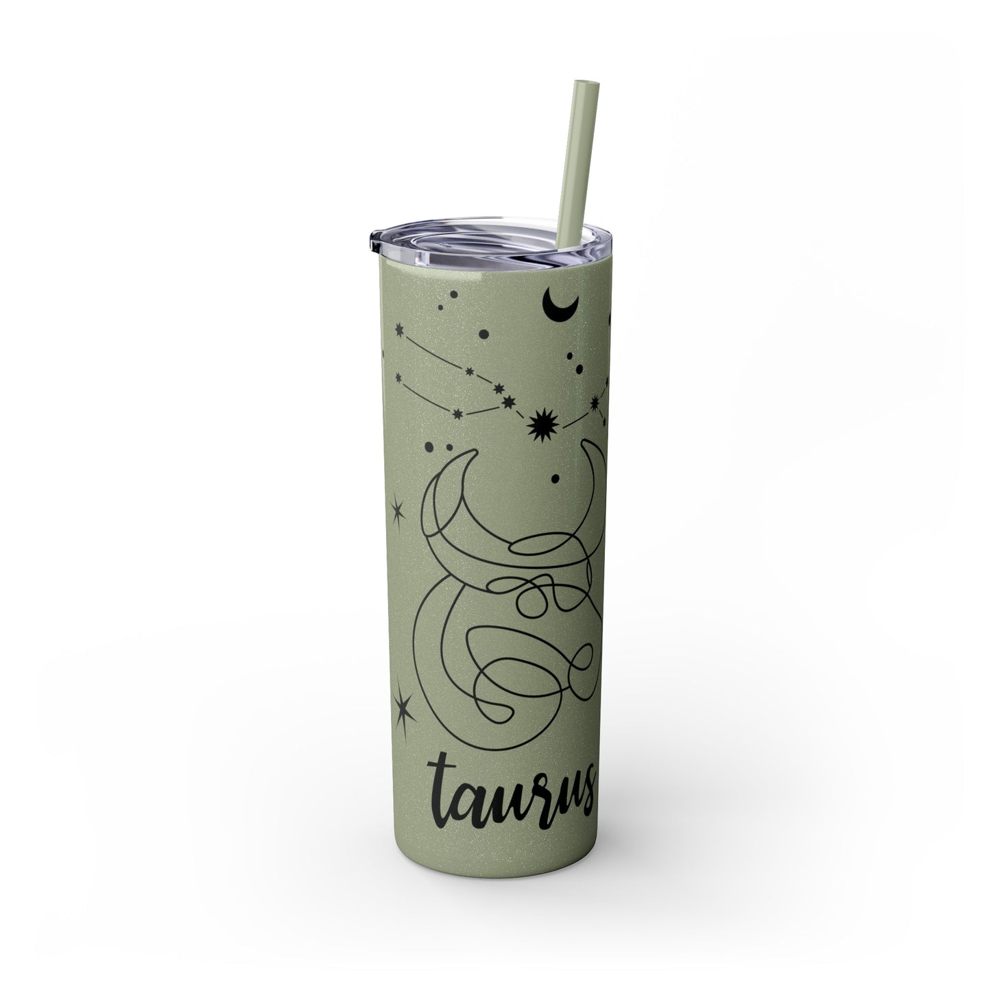 Taurus, Skinny Tumbler with Straw, 20oz