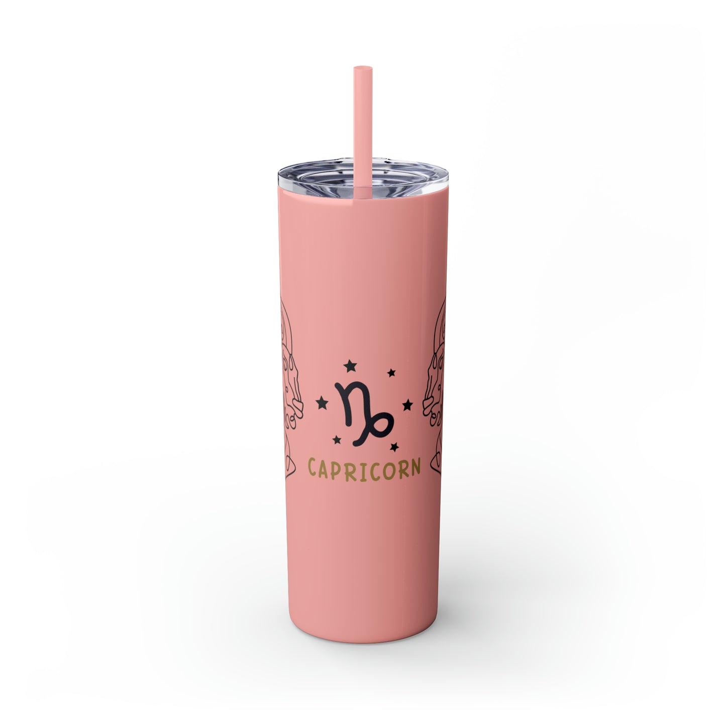 Capricorn Skinny Tumbler with Straw, 20oz