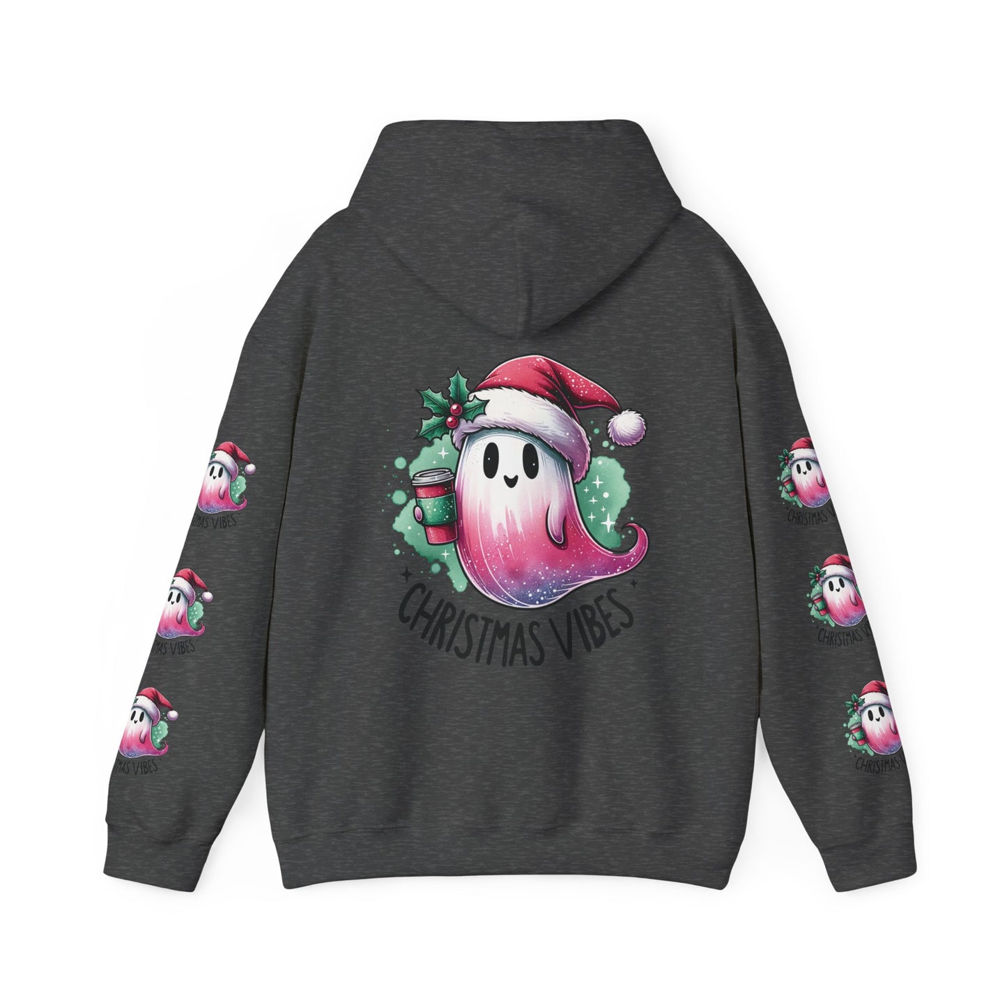 Christmas vibes , Unisex Heavy Blend™ Hooded Sweatshirt (side arm design)