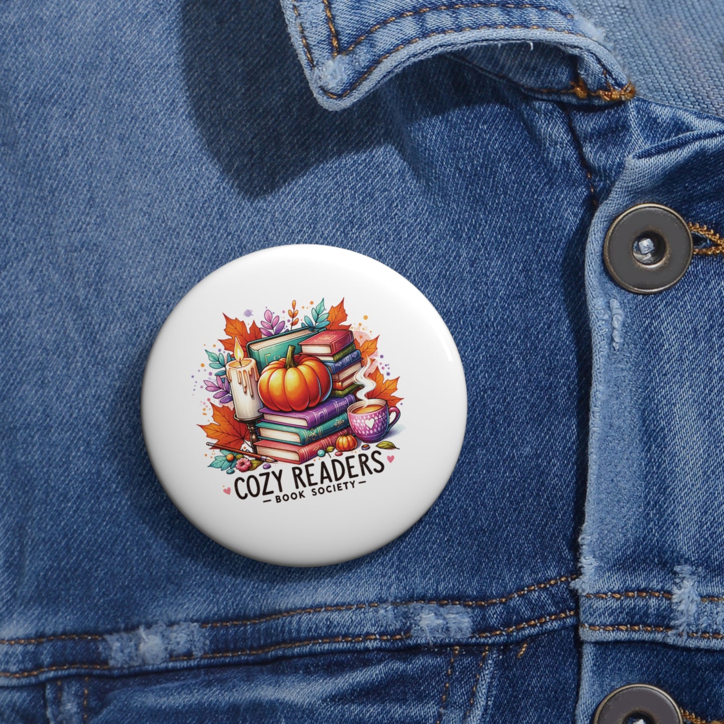 Cozy readers book society, Custom Pin Buttons