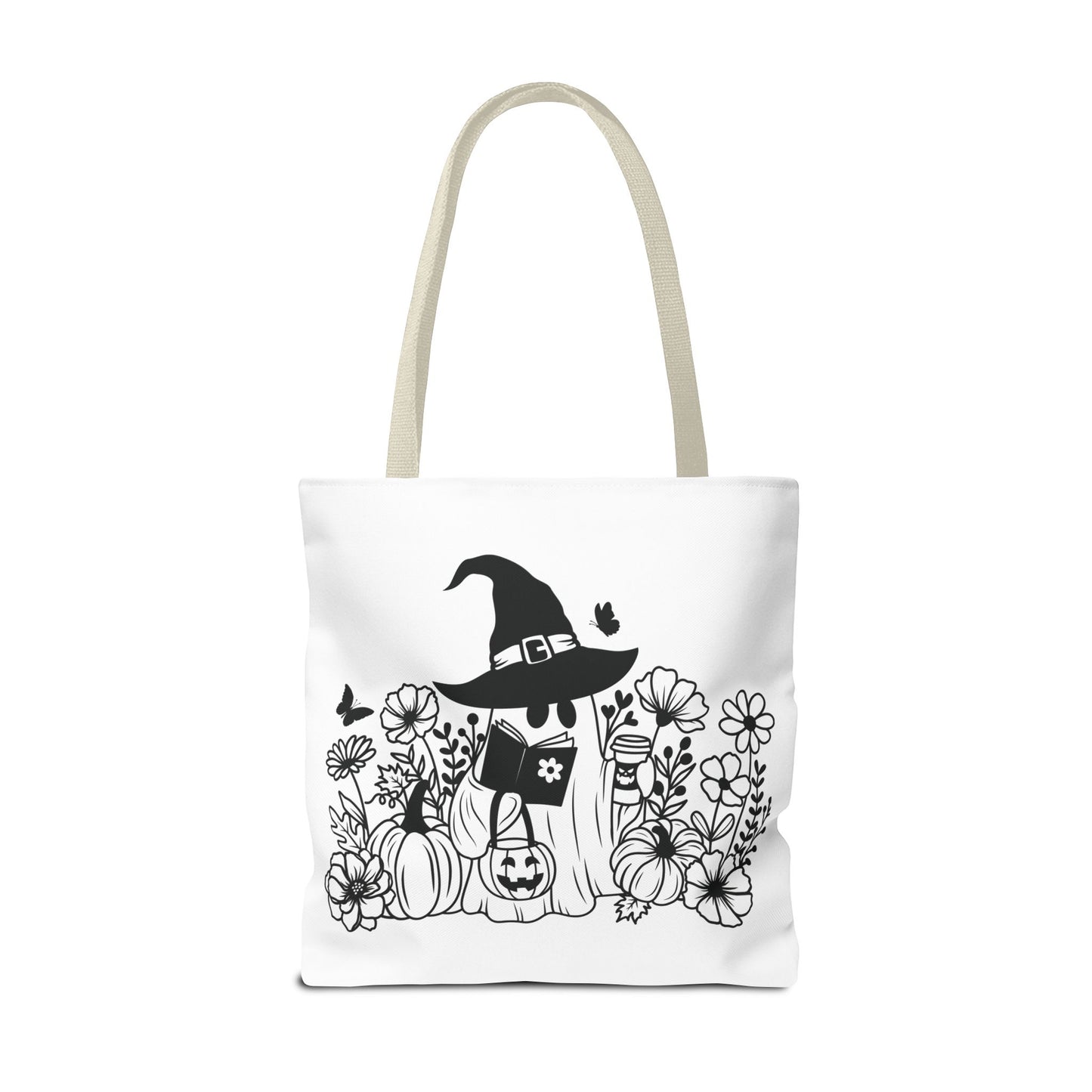 Cozy boo reading, Tote Bag (AOP)