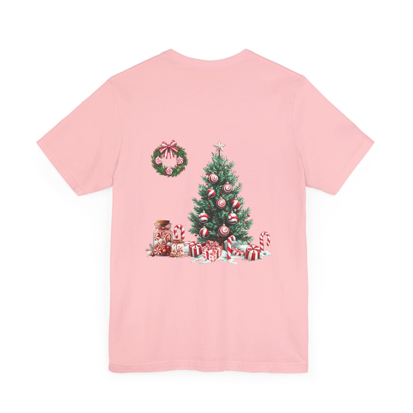 Peppermint Christmas, Unisex Jersey Short Sleeve Tee ( No sleeve design)